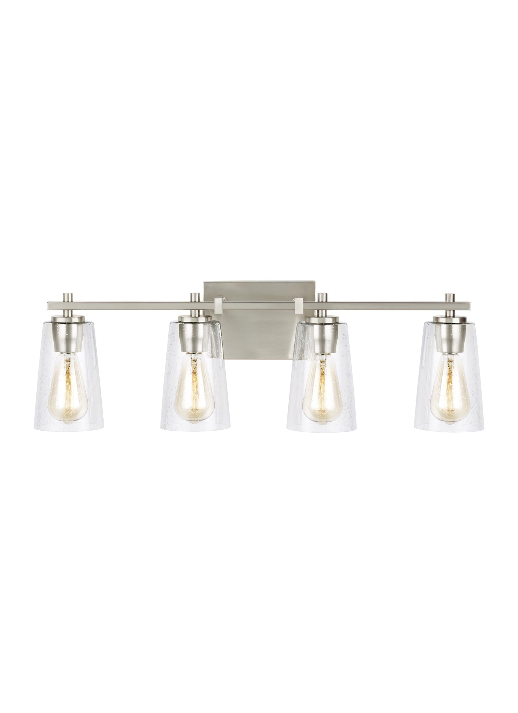 Generation Lighting VS24304SN Mercer 28.63-in 4 -Light Satin Nickel Traditional Vanity light