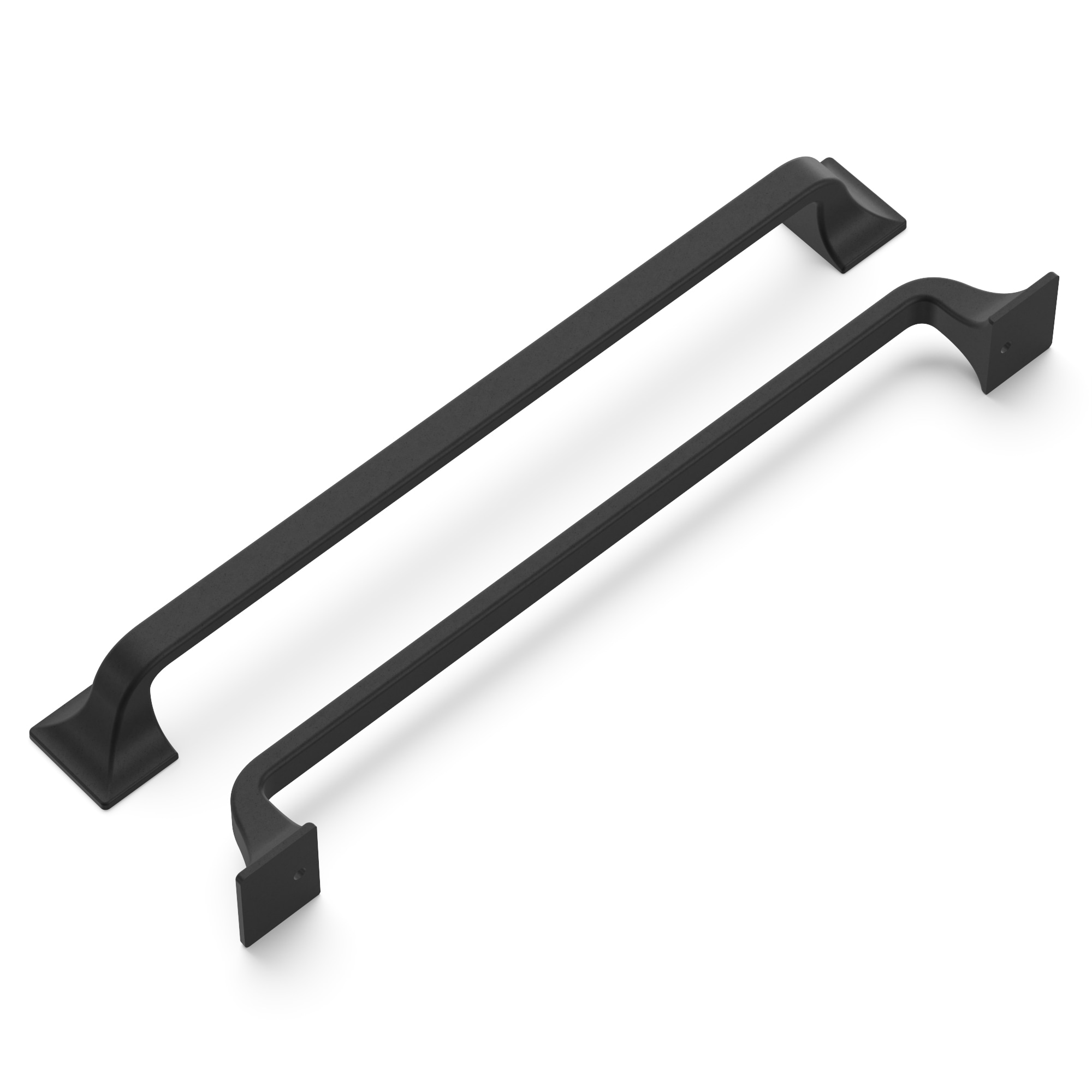 Hickory Hardware H076705-BI-5B Forge 8-13/16-in , 224mm Center to Center Black Iron Rectangular Handle 5 -Pack