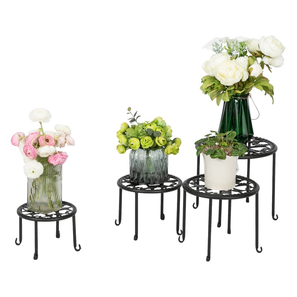 Winado 227294033242 9.84-Inches H x 11.28-Inches W Black Indoor/Outdoor Novelty Steel Plant Stand