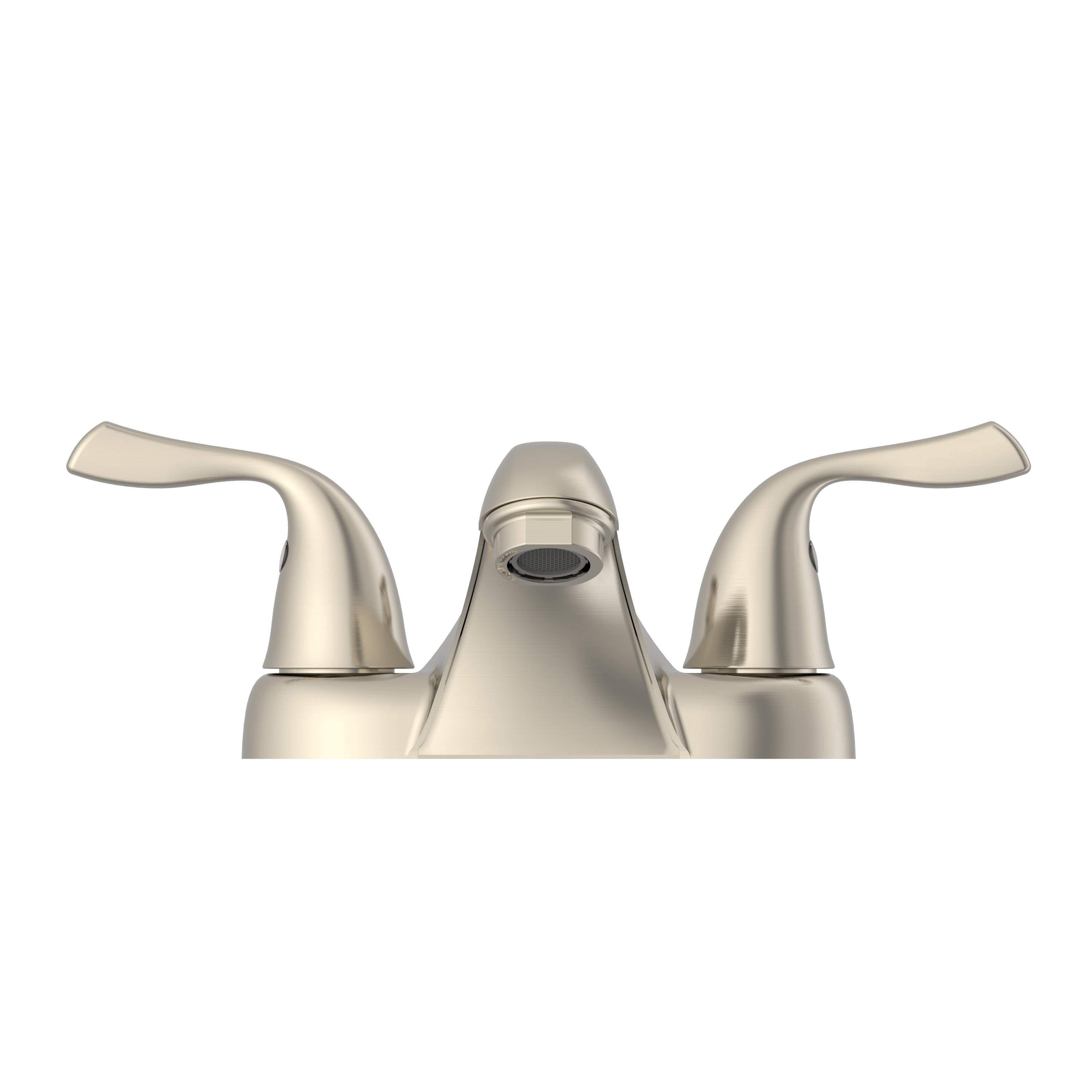 Project Source Dover Brushed Nickel 4-in centerset 2-handle WaterSense  Bathroom Sink Faucet with Drain and Deck Plate (2.37-in) in the Bathroom  Sink Faucets department at