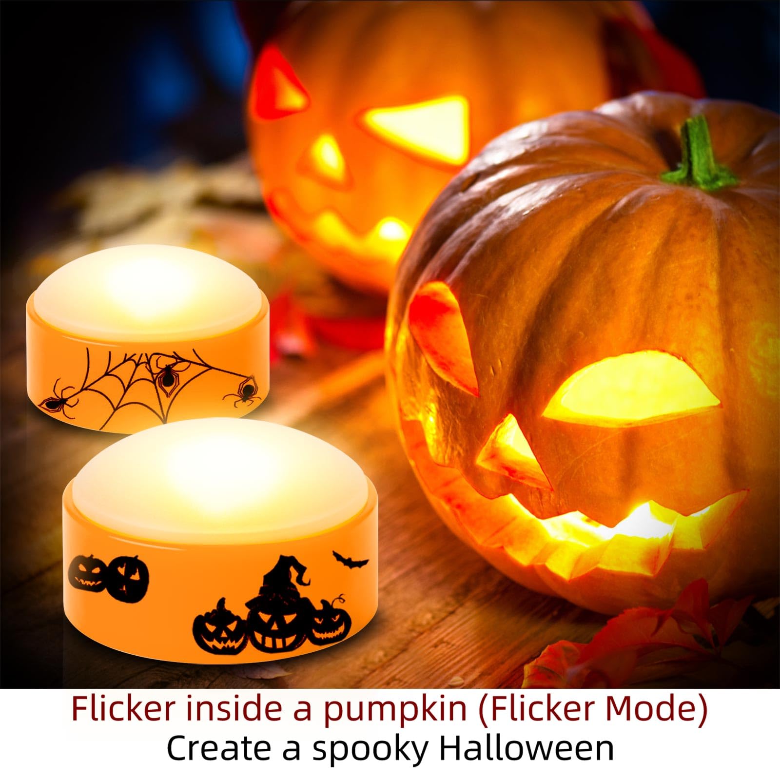 Oyezvary Halloween LED Pumpkin Lights Set of Four power cell Operated ...