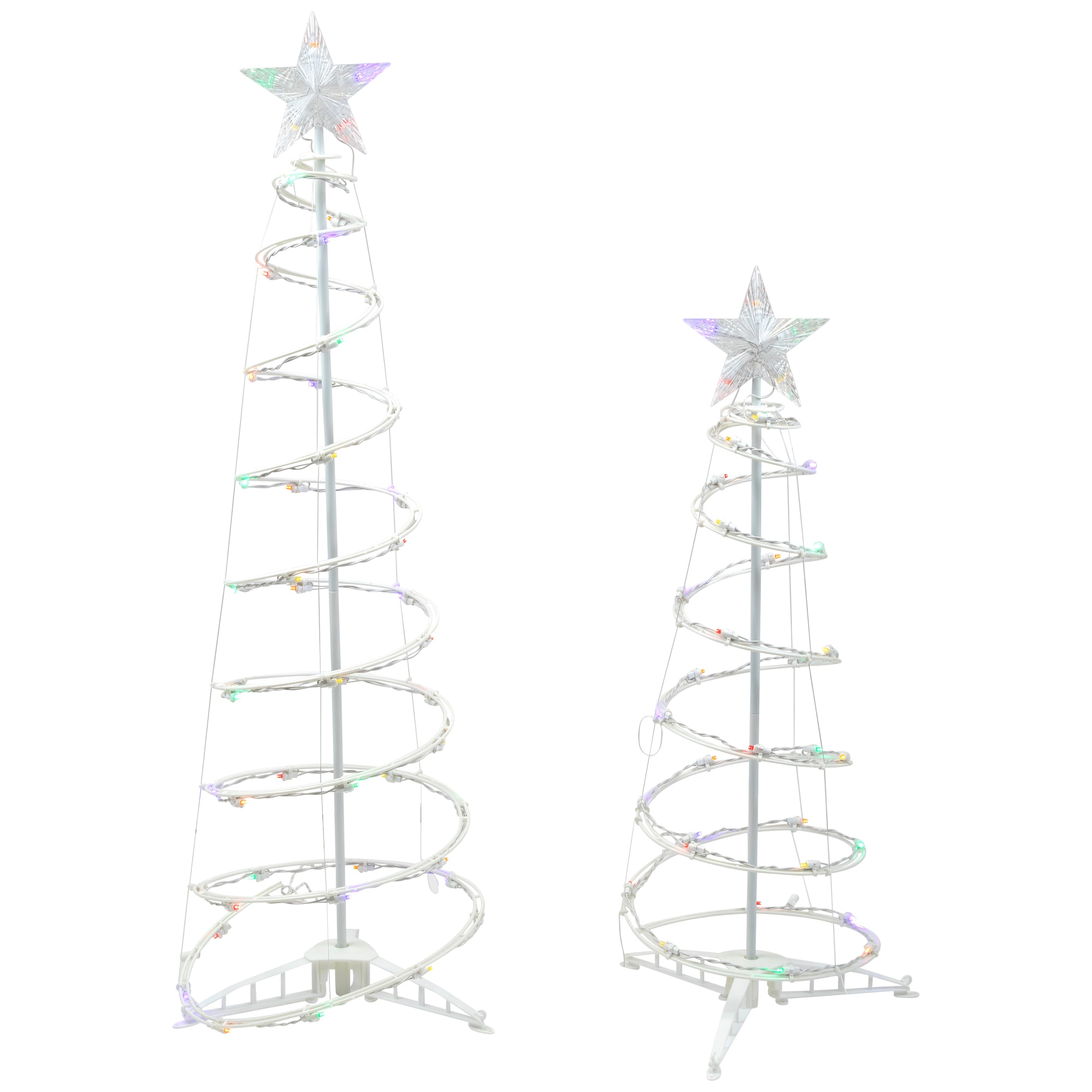 Northlight 34860027 4-ft Pre-lit Upside-down White Artificial Christmas Tree with Multicolor LED Lights