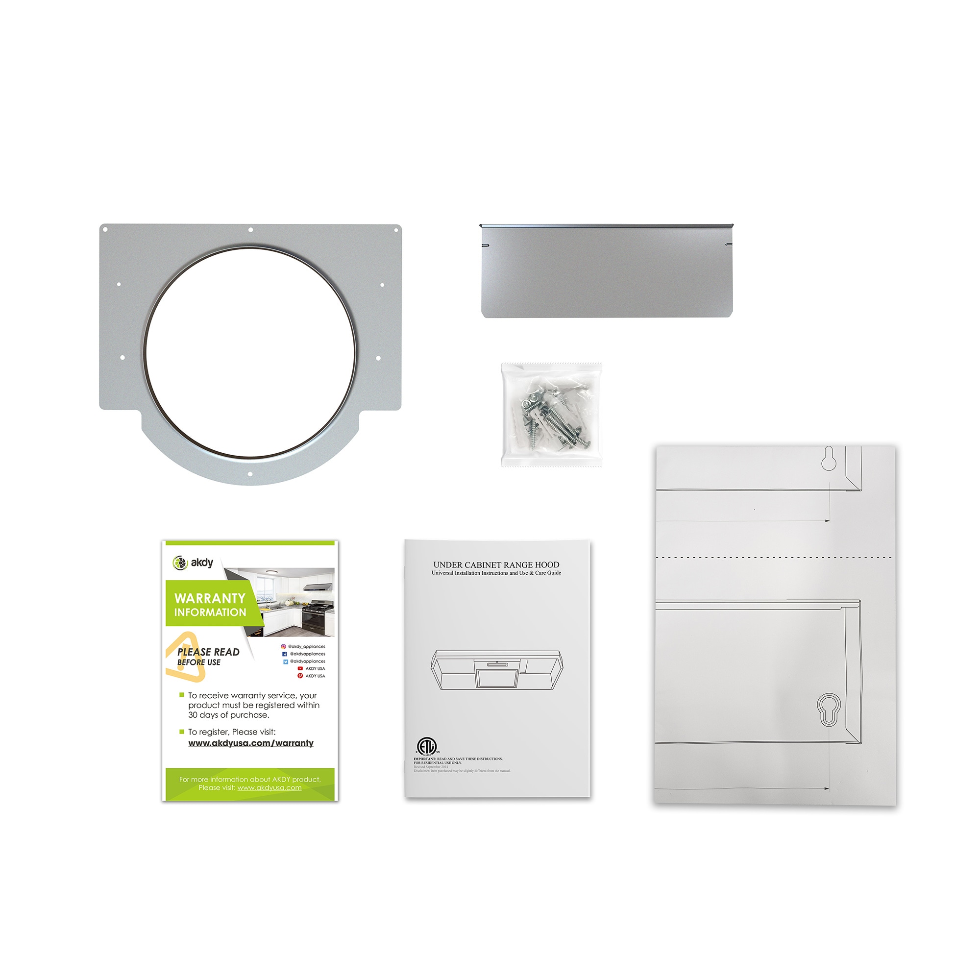 30-Inch White Convertible Stainless Steel Under Cabinet Range Hood