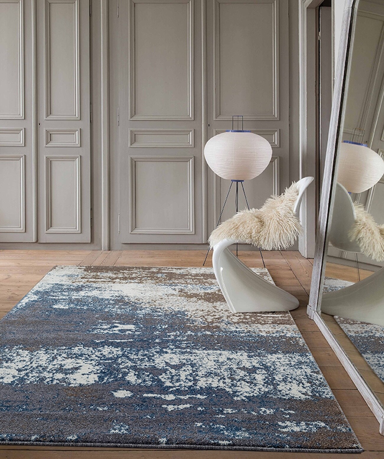 MDA Rugs MN04810 Milan 8 x 10 (ft) Polypropylene Cream/Turquoise Rectangular Indoor Abstract Area rug