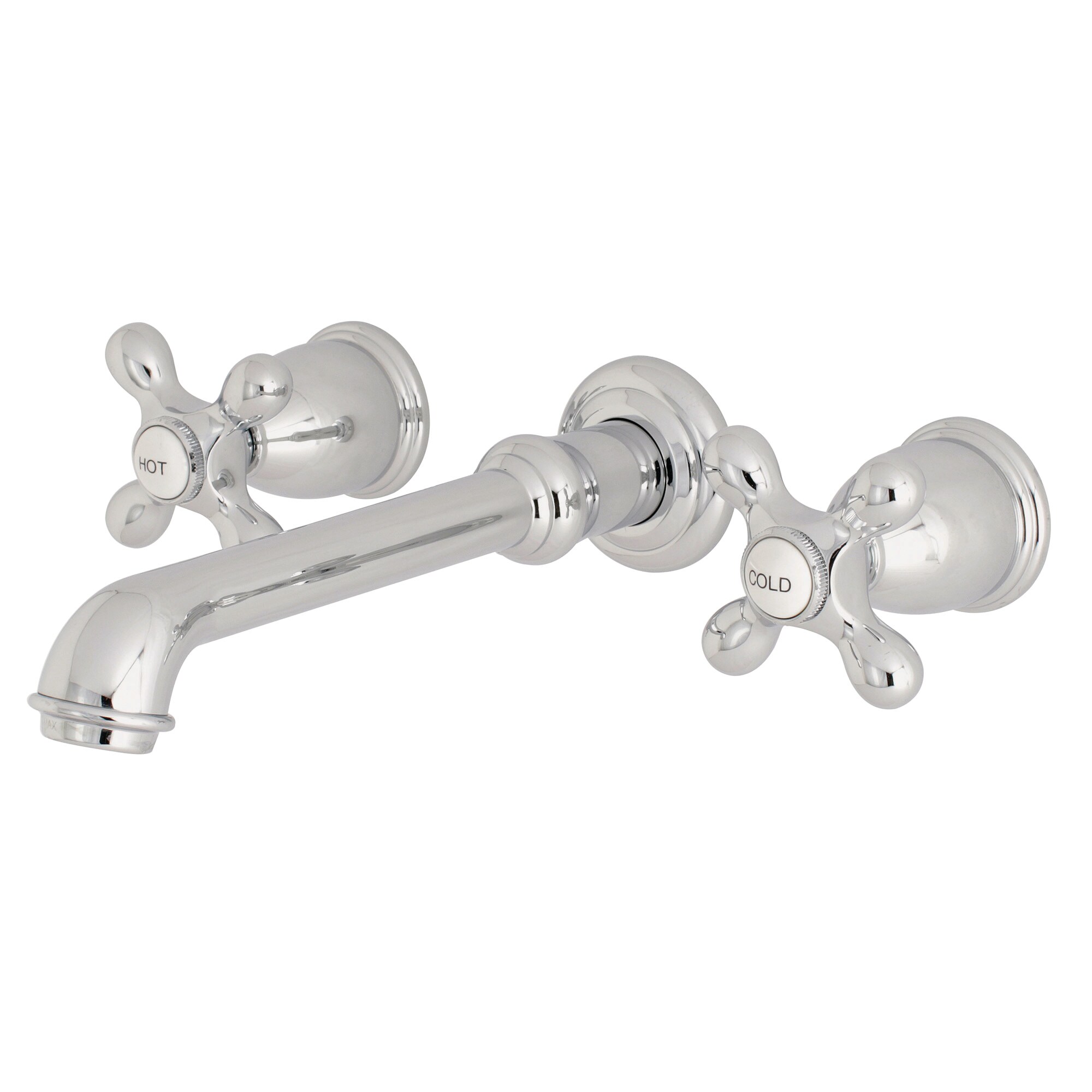 Kingston Brass WLKS7121AX English Country Polished chrome Wall-mount 2-handle High-arc Residential Handle Bathroom Sink Faucet