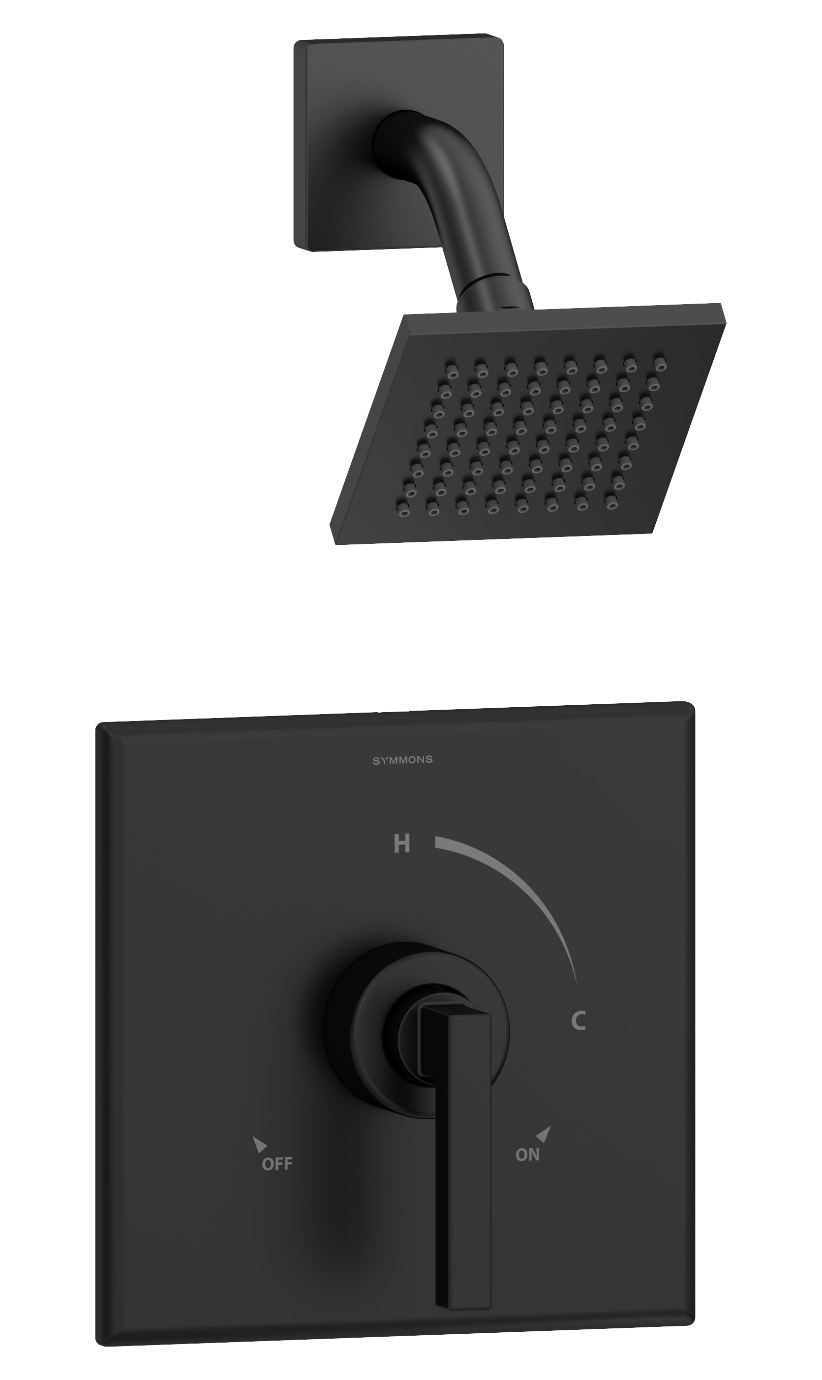 Symmons 3601-MB-SH4-1.5-TRM Duro Matte Black 1-handle Single Function Rectangle Shower Faucet
