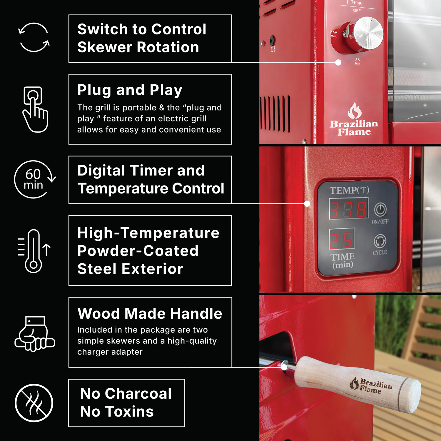 Brazilian Flame BG-03LXK-RED Tabletop-Grills - View #6