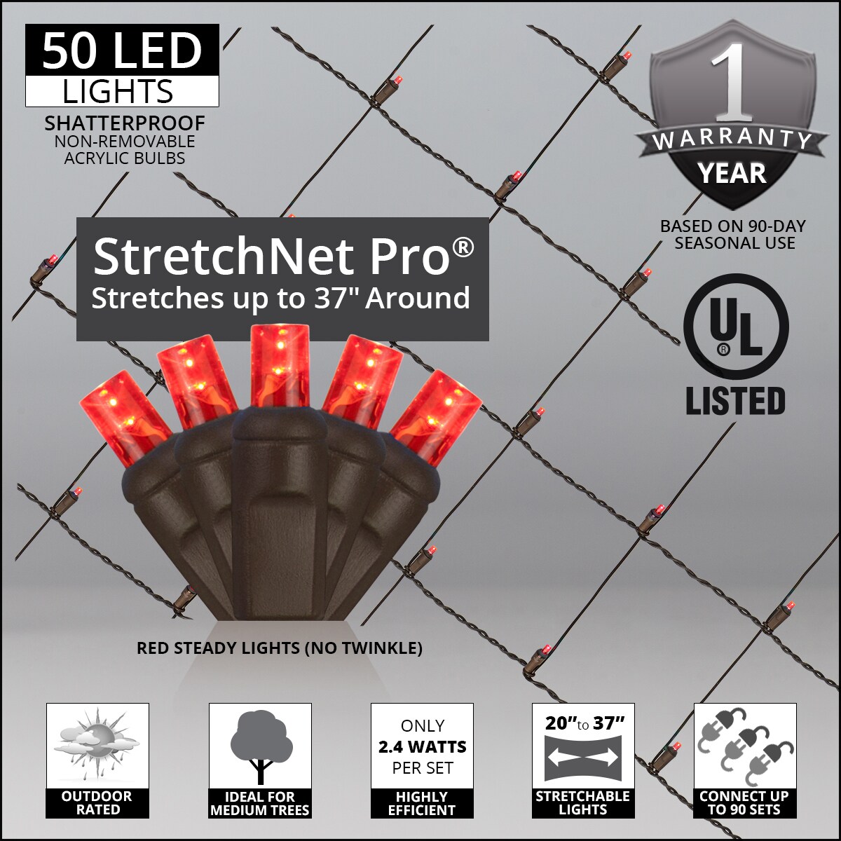 Wintergreen Lighting 81108 Christmas-Net-Lights - View #2