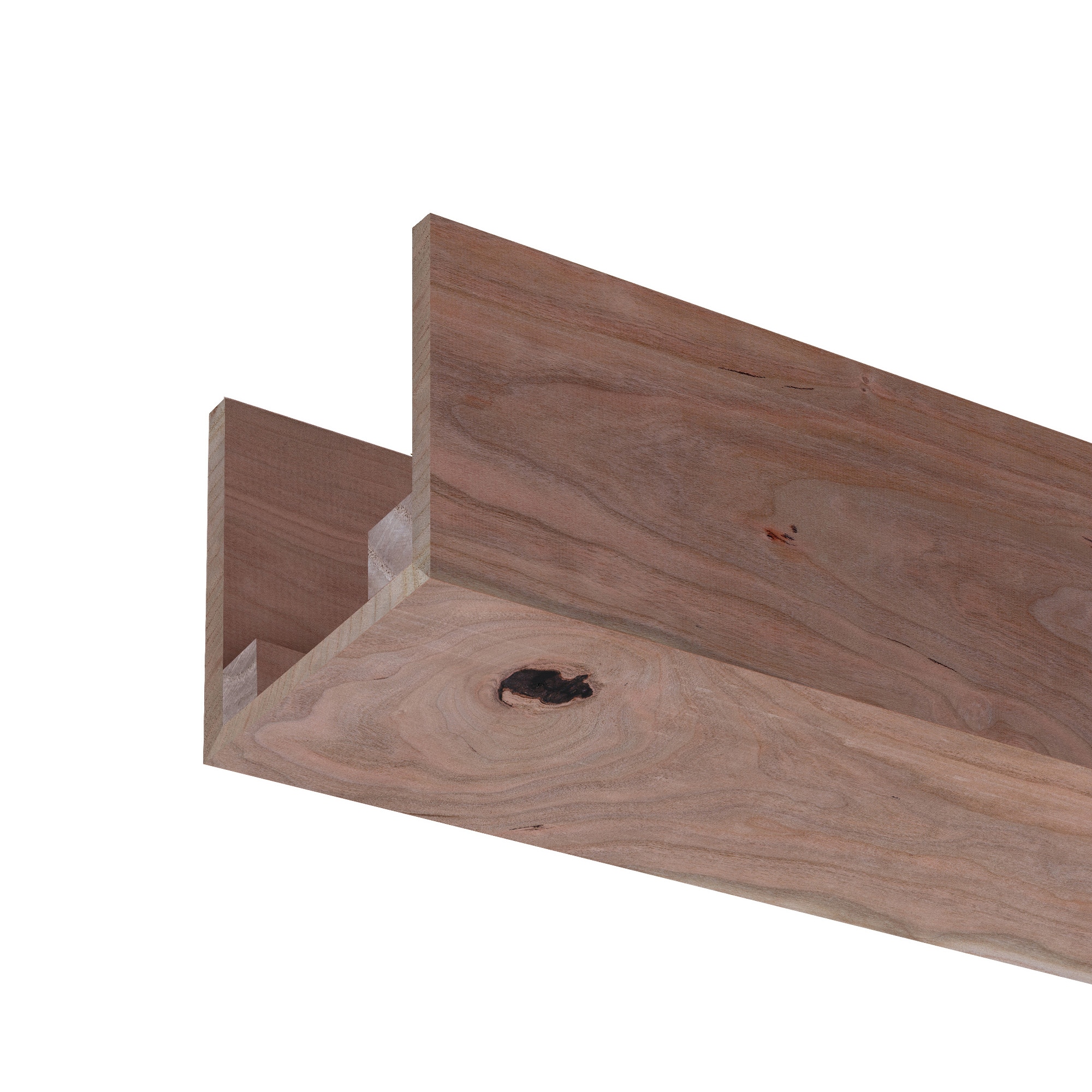 Ornamental Mouldings BEAMRUS01-92CHE5X5 5.5-in x 5.5-in x 92-in Rustic Cherry Unfinished Wood U-Shaped Decorative Beam