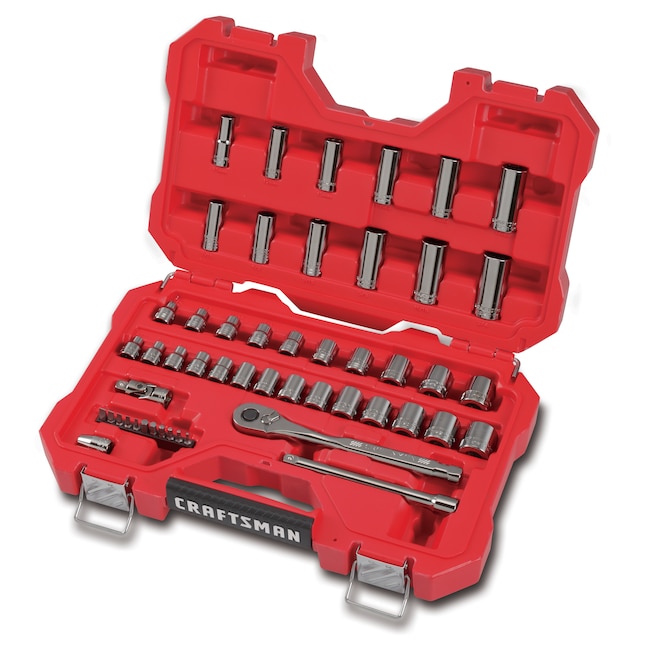 Craftsman 51-Piece Standard (SAE) and Metric Combination Gunmetal Chrome Mechanics Tool Set