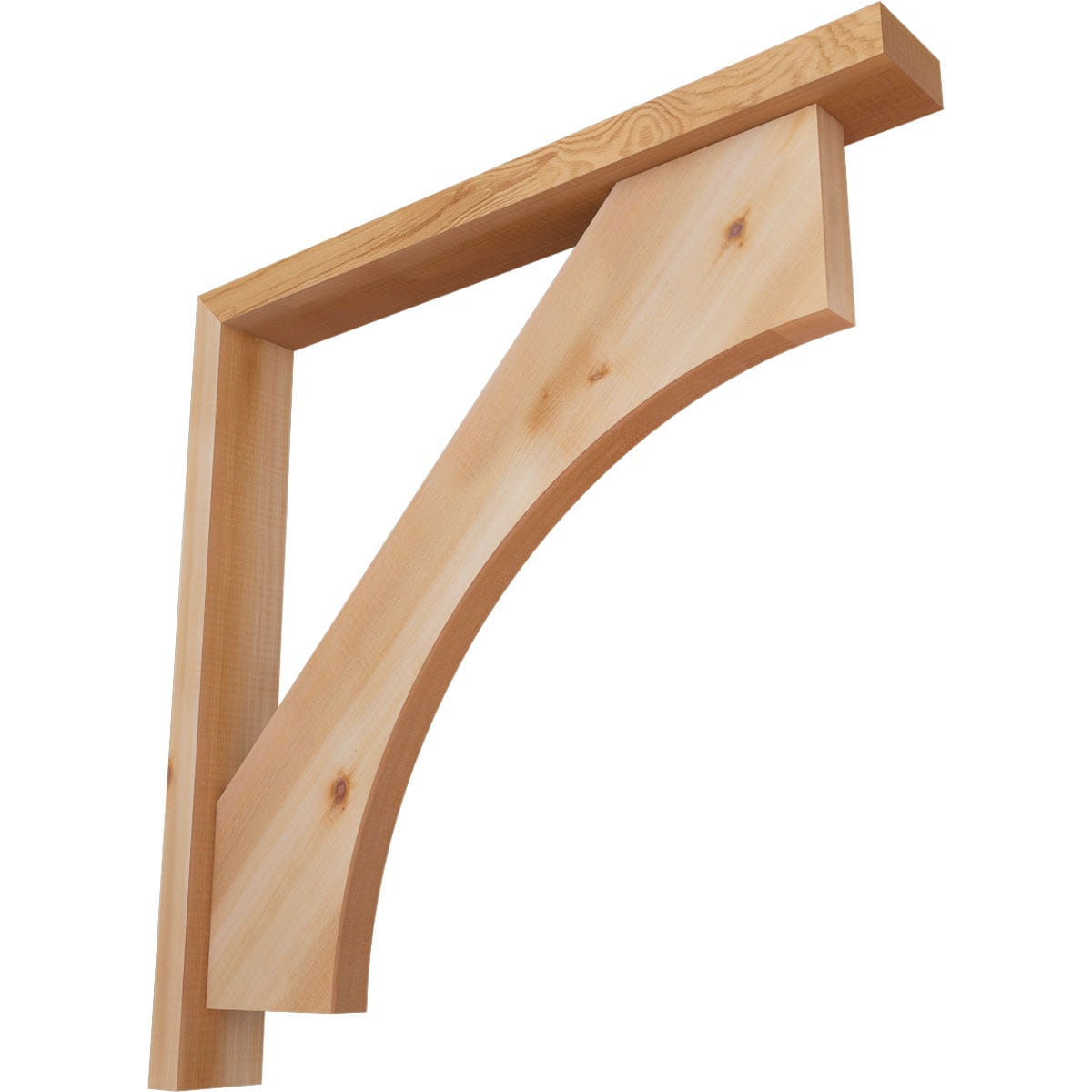 Ekena Millwork 1464429 Westlake Block Smooth Bracket with Offset Brace Western Red Cedar Wood Standard Bracket