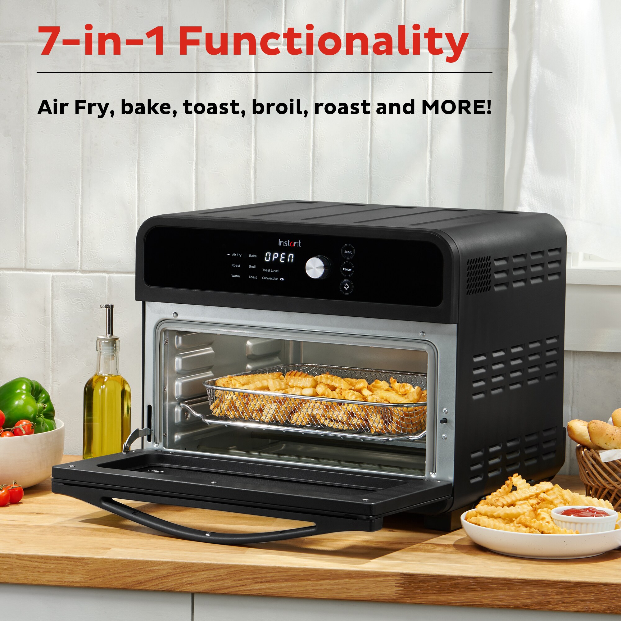Air Fryer Pan Oven 23L Large Capacity 7 in 1 Convection Air Oven