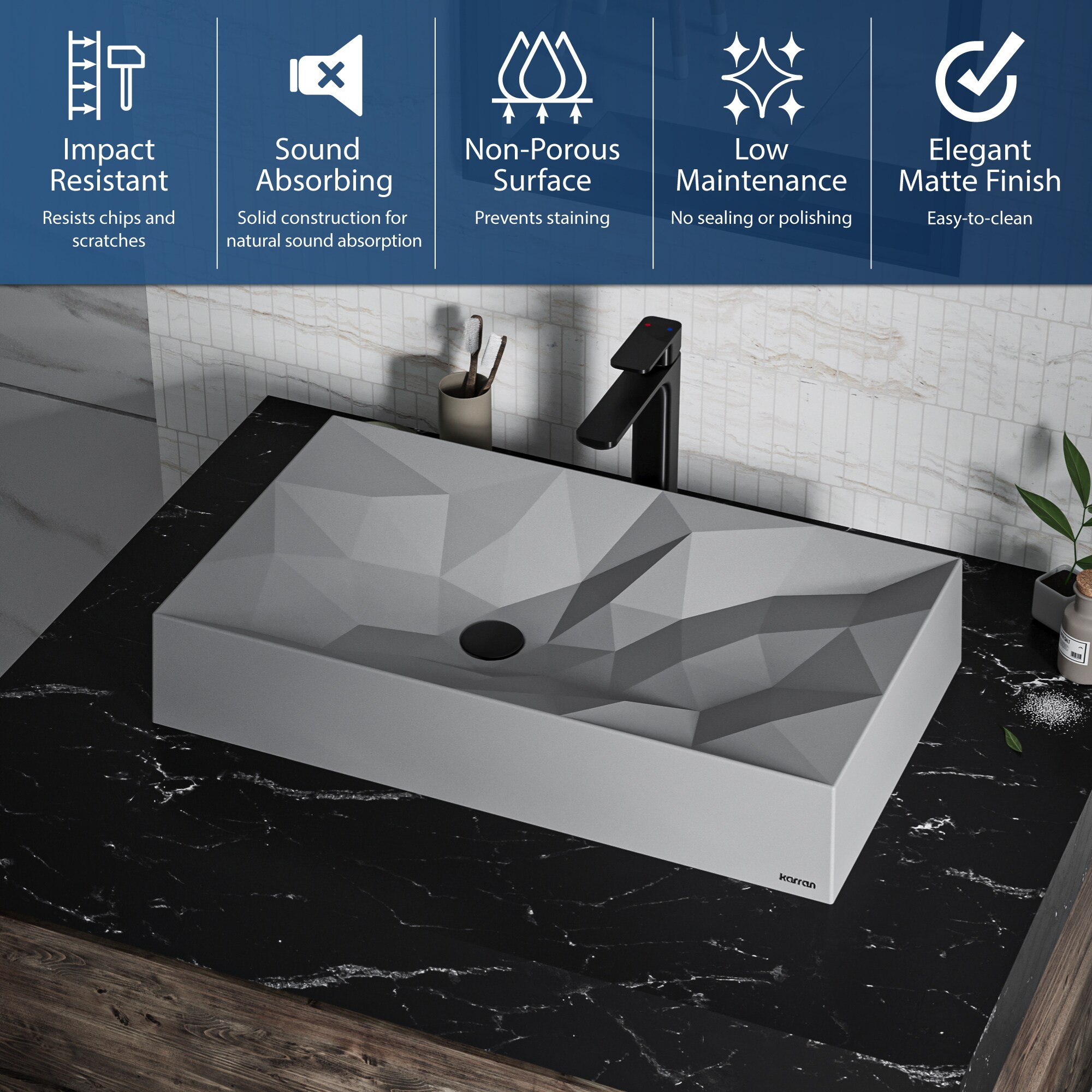 Karran SQS400GR Bath-Sink - View #4