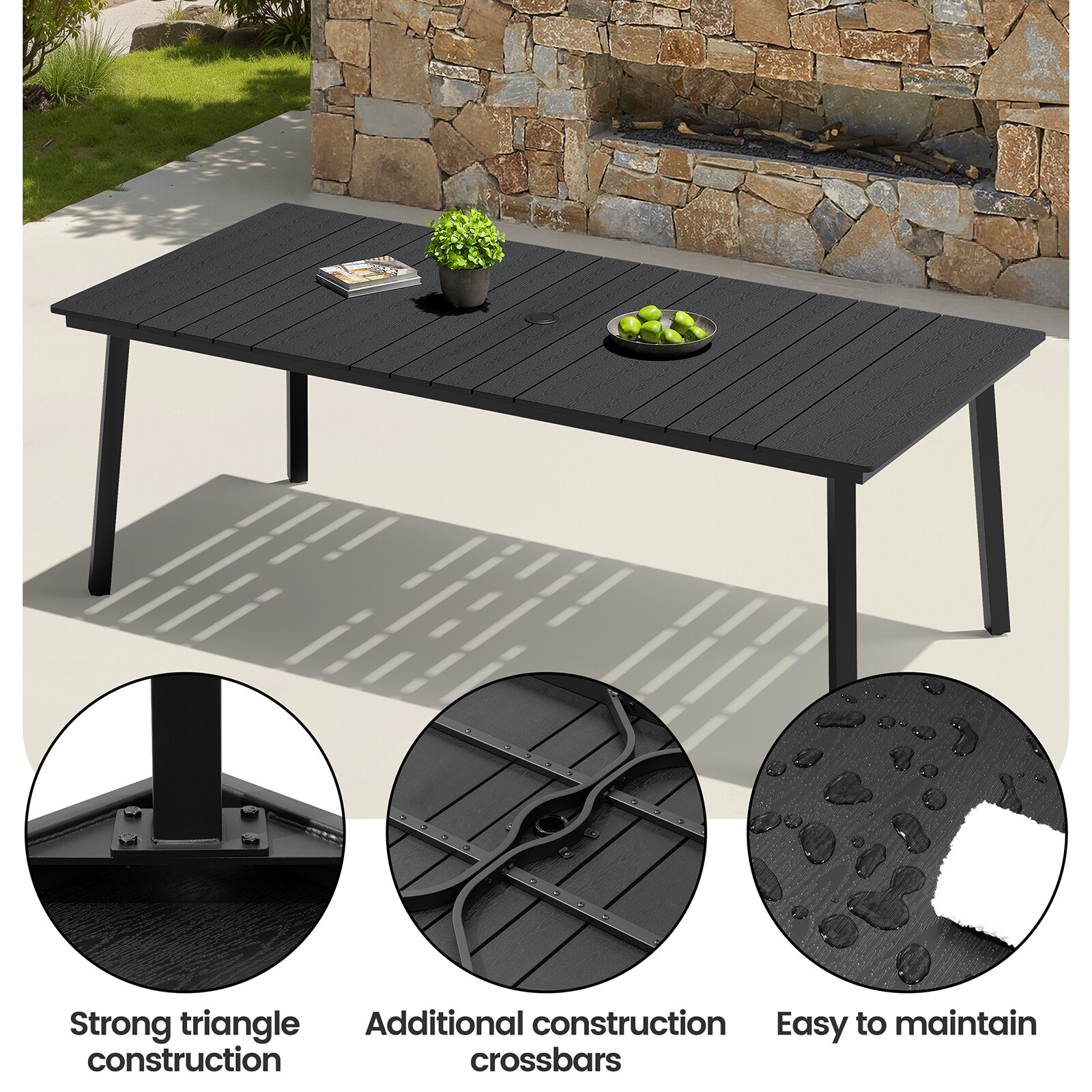 Crestlive Products CL-TB066BLK180 Patio-Tables - View #4