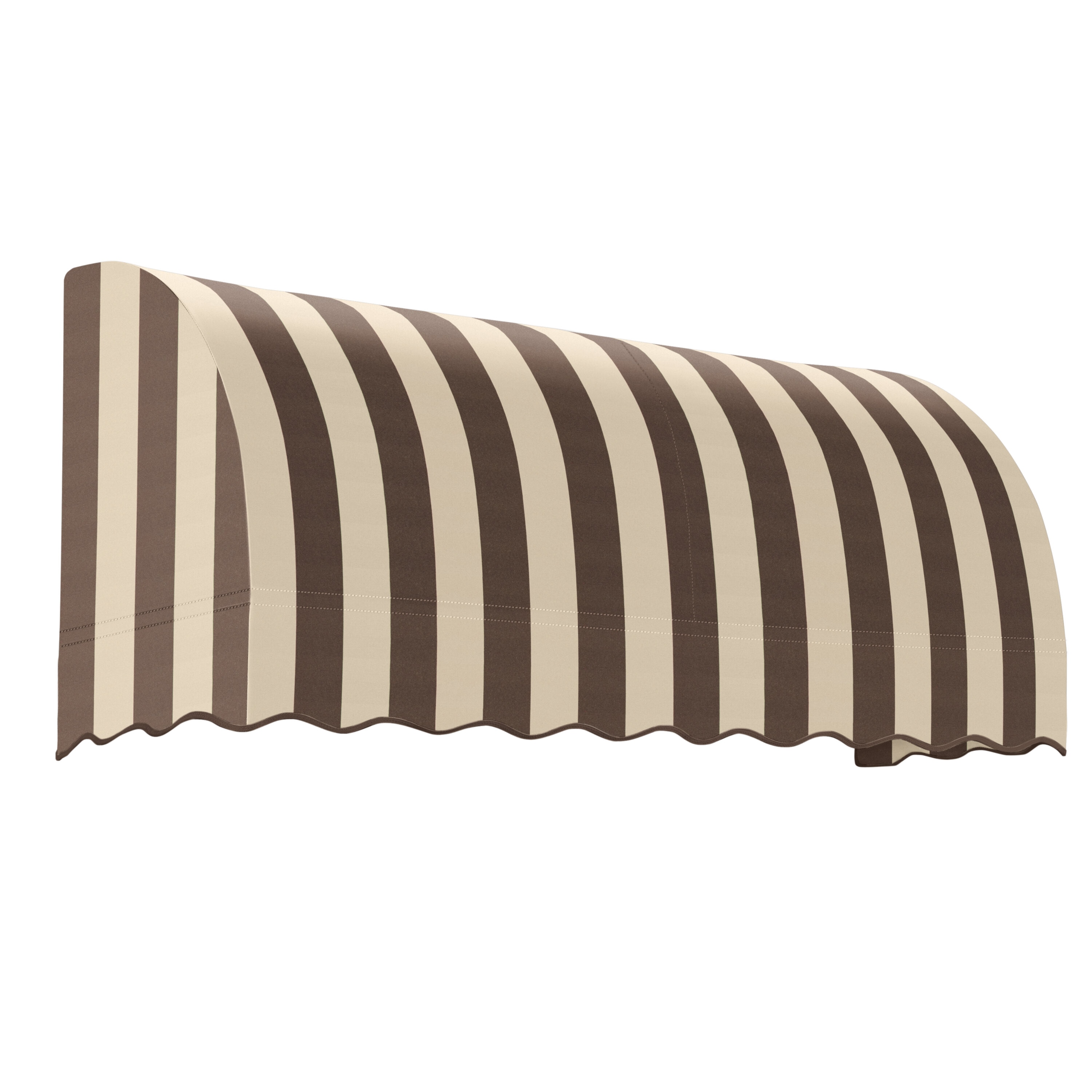 Awntech RS22-L-8BRNT Savannah 100.5-in Wide x 24-in Projection x 31-in Height Fabric Brown/Tan Stripe Striped Fixed Window/Door Awning