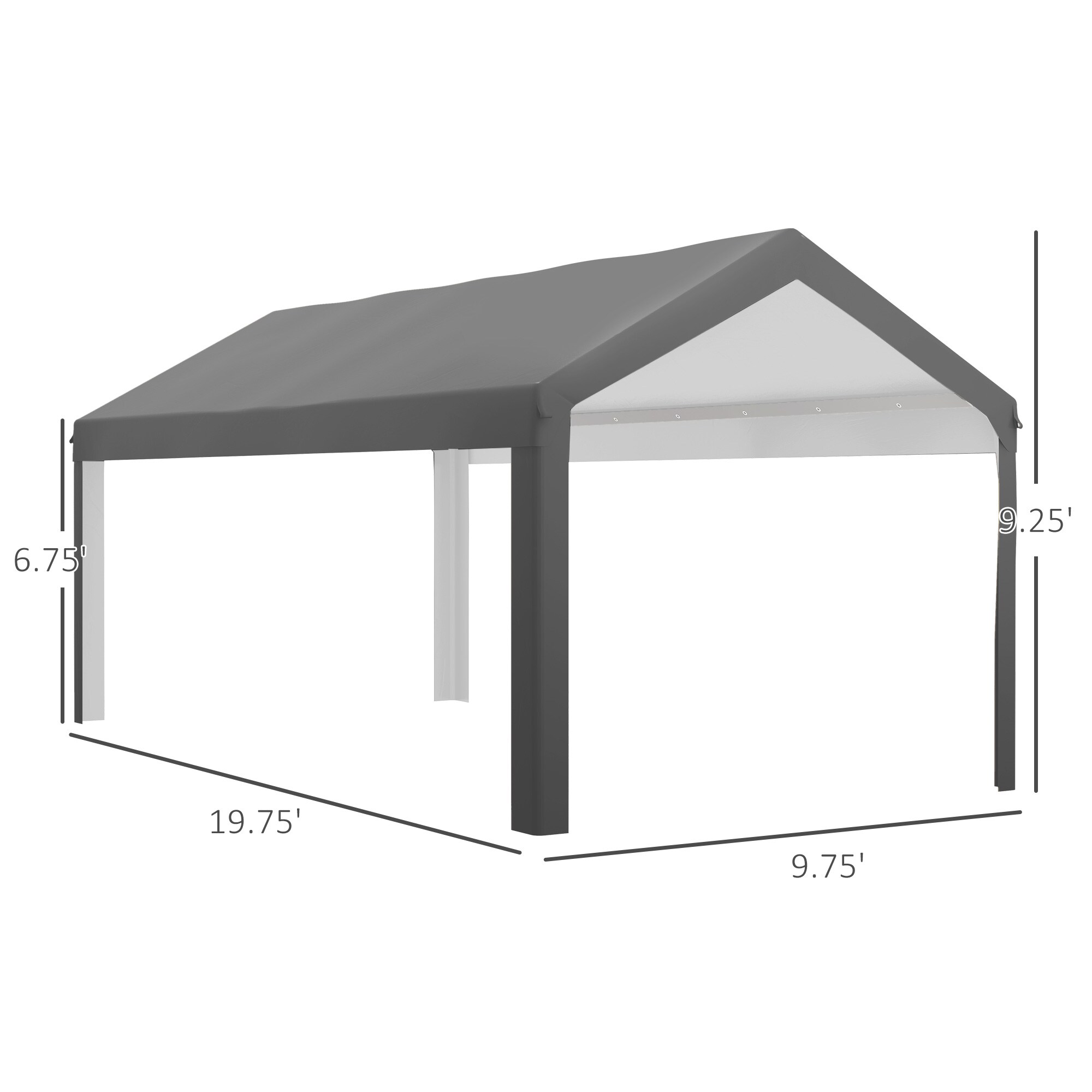 Outsunny 84C-447V00CG Carport-Covers - View #3