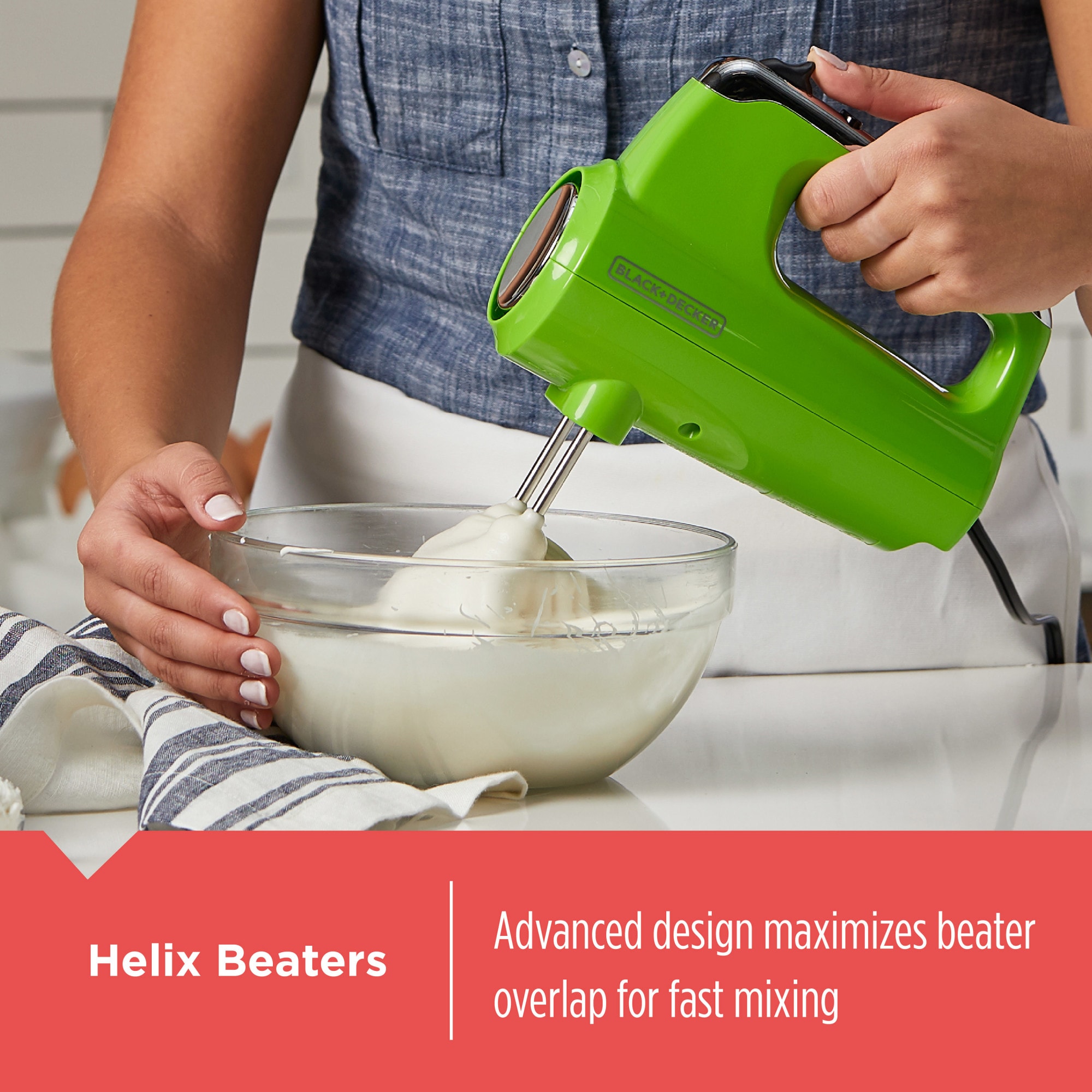 Electric Hand Mixer, Handheld Mixers for Kitchen, With Beaters and Whisk  Attachments for Cooking and Baking, Lightweight Handmixer Labeled BAKE by