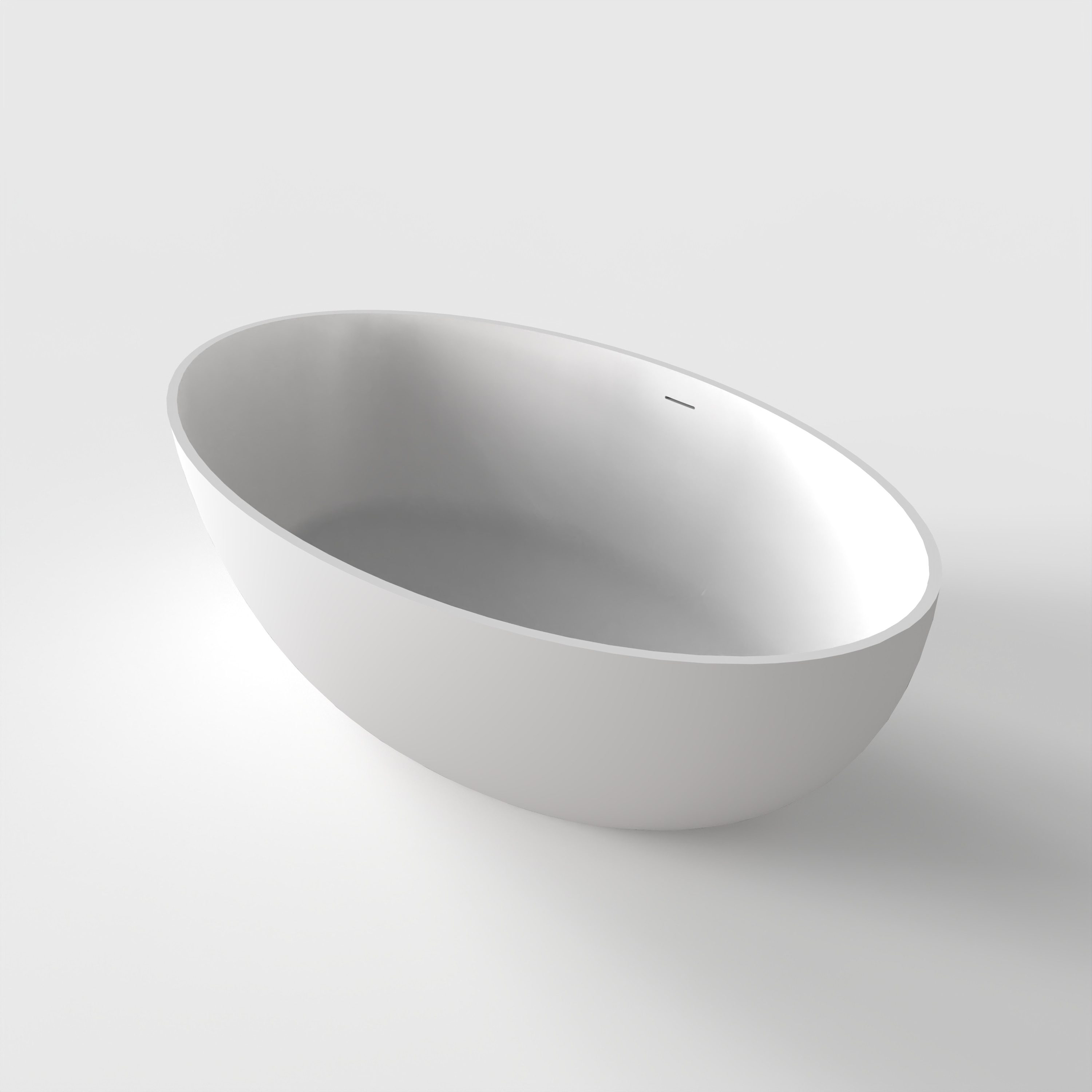 Vynxaria 67-in Matte White Solid Surface Freestanding Soaking Bathtub