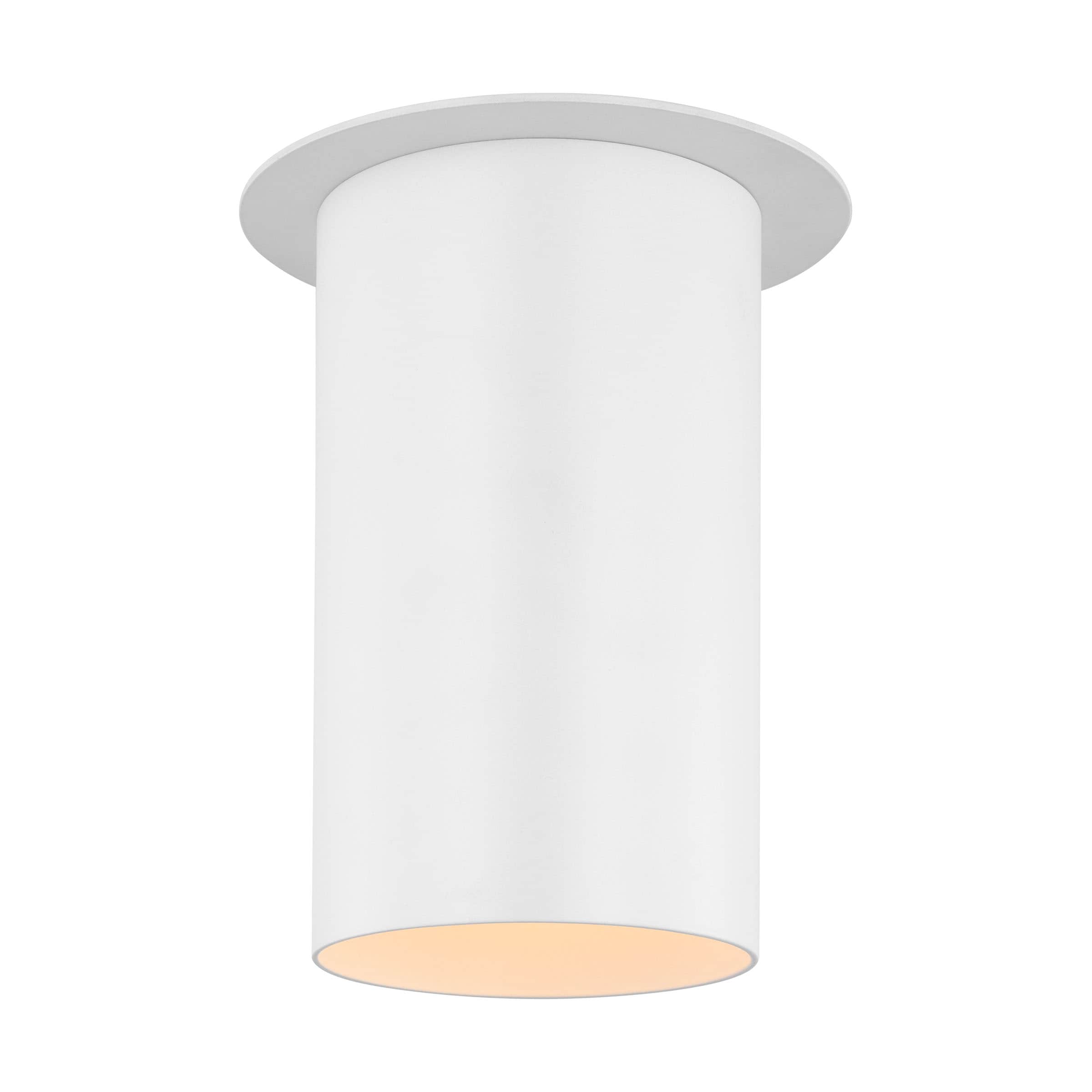 Matte White Glass Indoor/Outdoor Drum Flush Mount Light