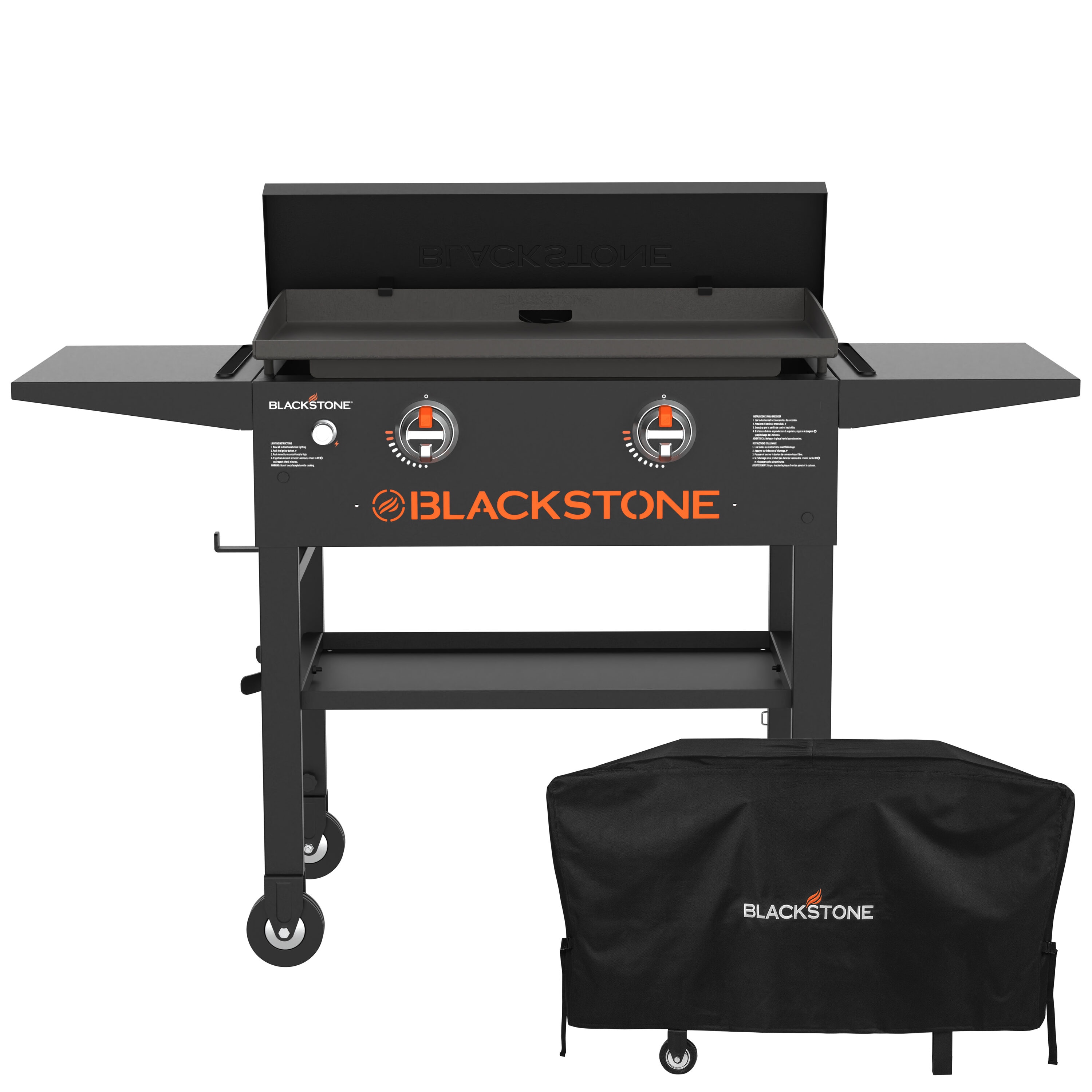 Blackstone 24-in W x 6.5-in H Black Painted Steel Flat Top Grill Cover in  the Grill Covers department at
