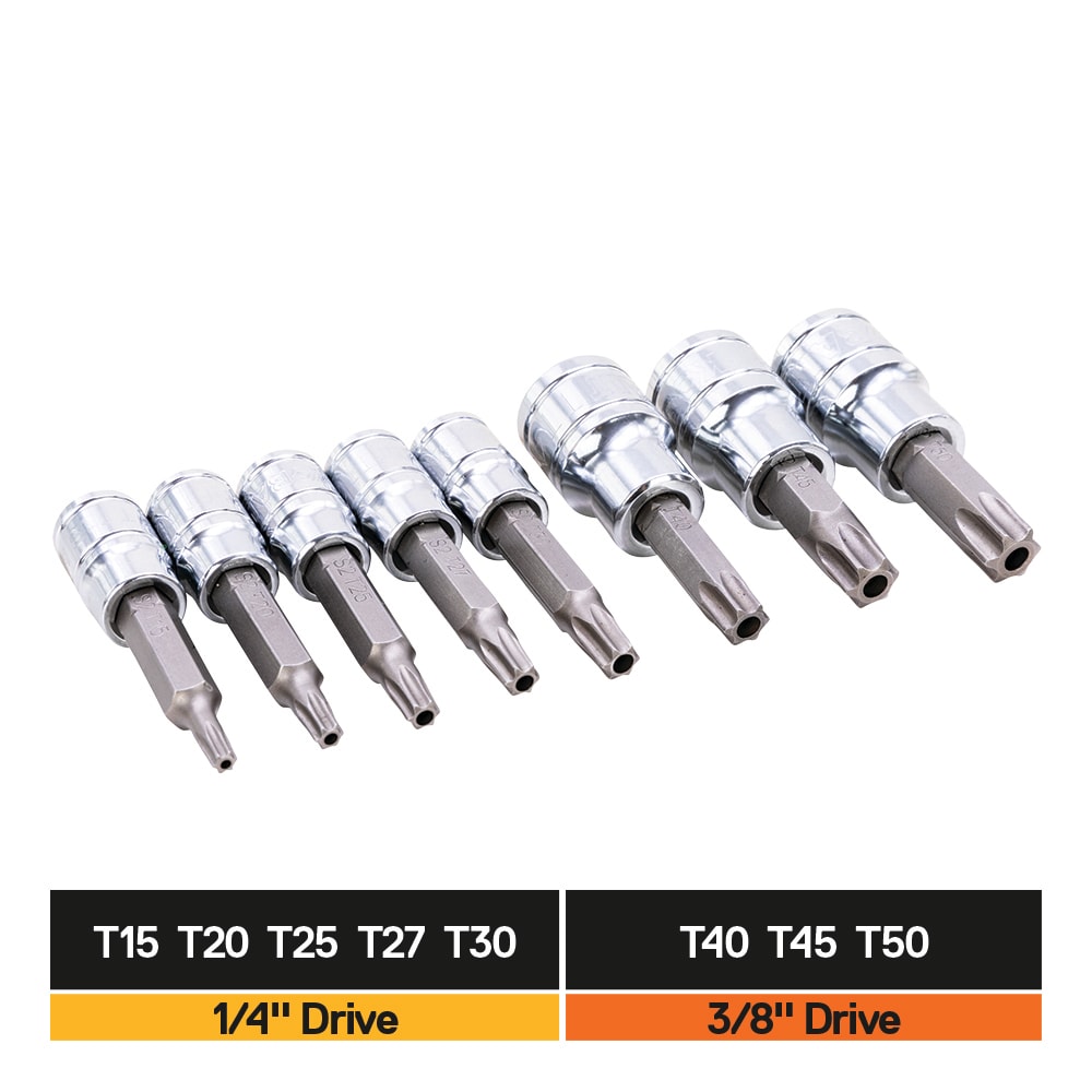 Kobalt 8-Piece 1/4-in; 3/8-in Drive Set Torx Bit Standard (SAE) Driver ...