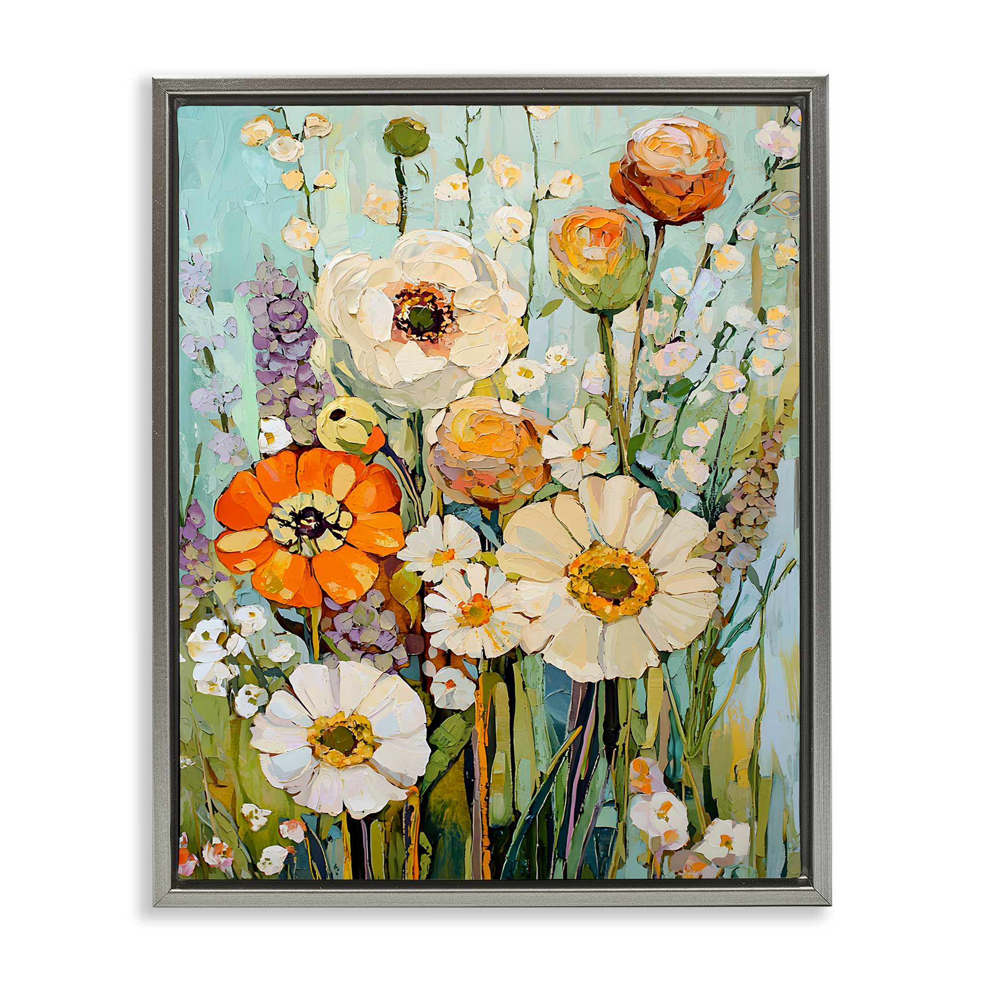 Stupell Industries BT-904-FFL-24X30 Woodland Inspiration Florals Gray Framed Floater Canvas Wall Art By Franklyn Gregory 25 x 31