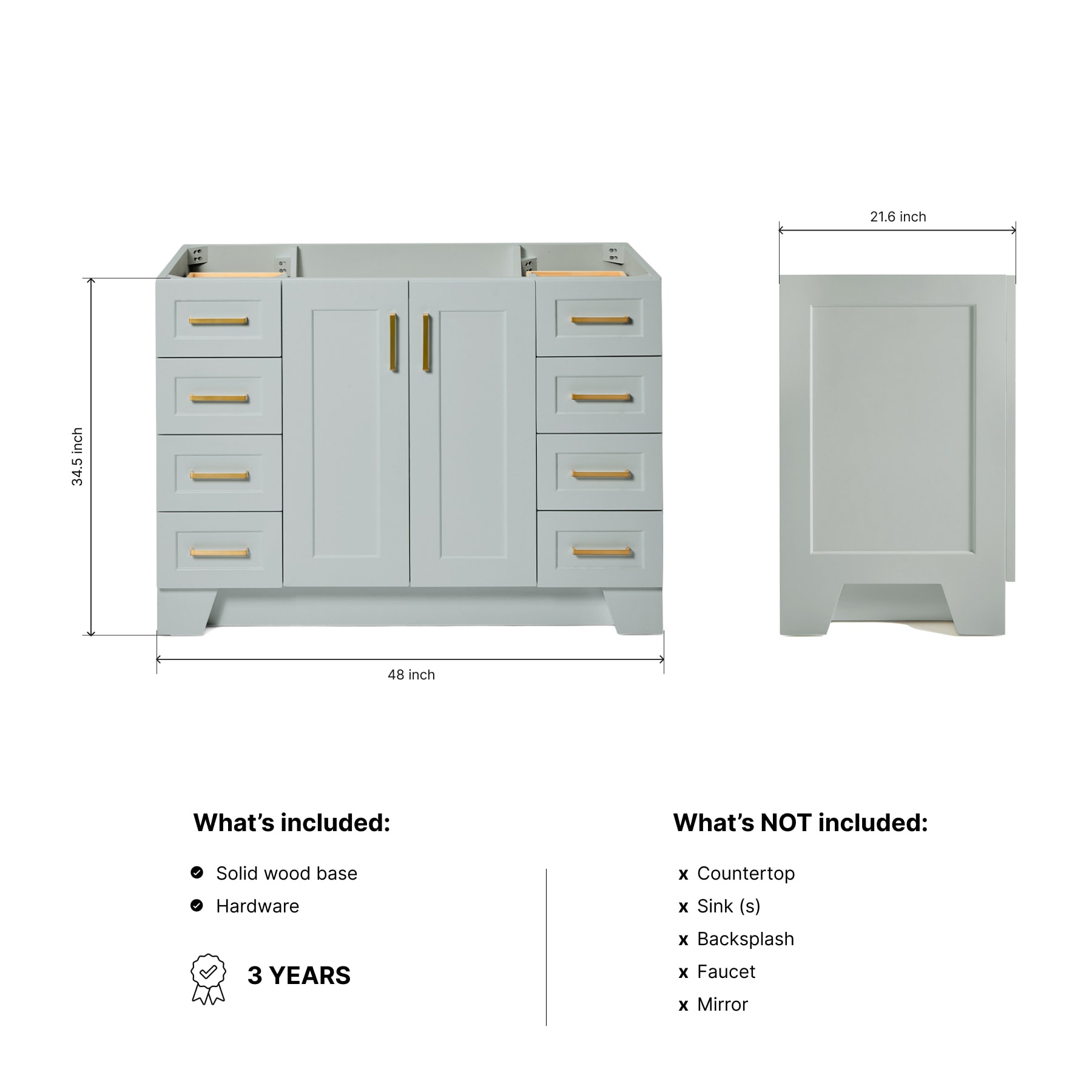 ARIEL Q048S-BC-GRY vanities - View #3
