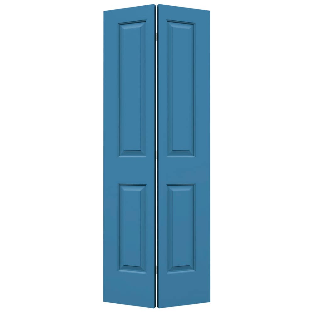 Cambridge 32-in x 80-in Blue Heron 2-panel Square Hollow Core Prefinished Molded Composite Bifold Door Hardware Included | - JELD-WEN LOWOLJW160000075