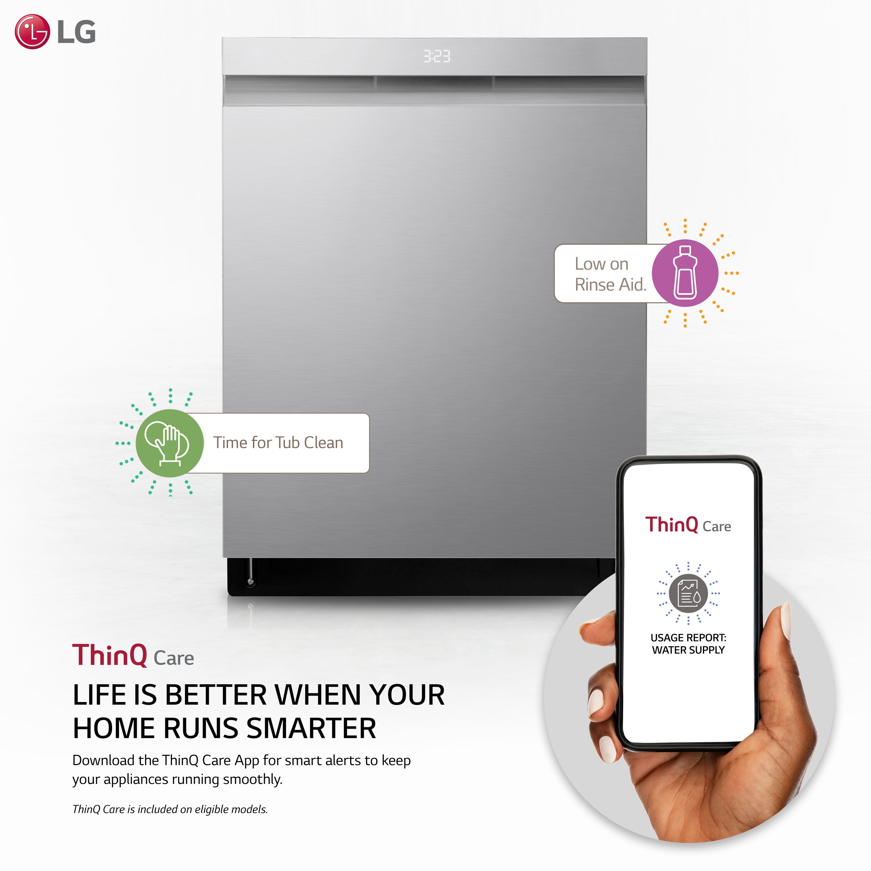 LG LDPS6762S 24 Inch PrintProof Stainless Steel Built-In Fully Integrated  Dishwasher