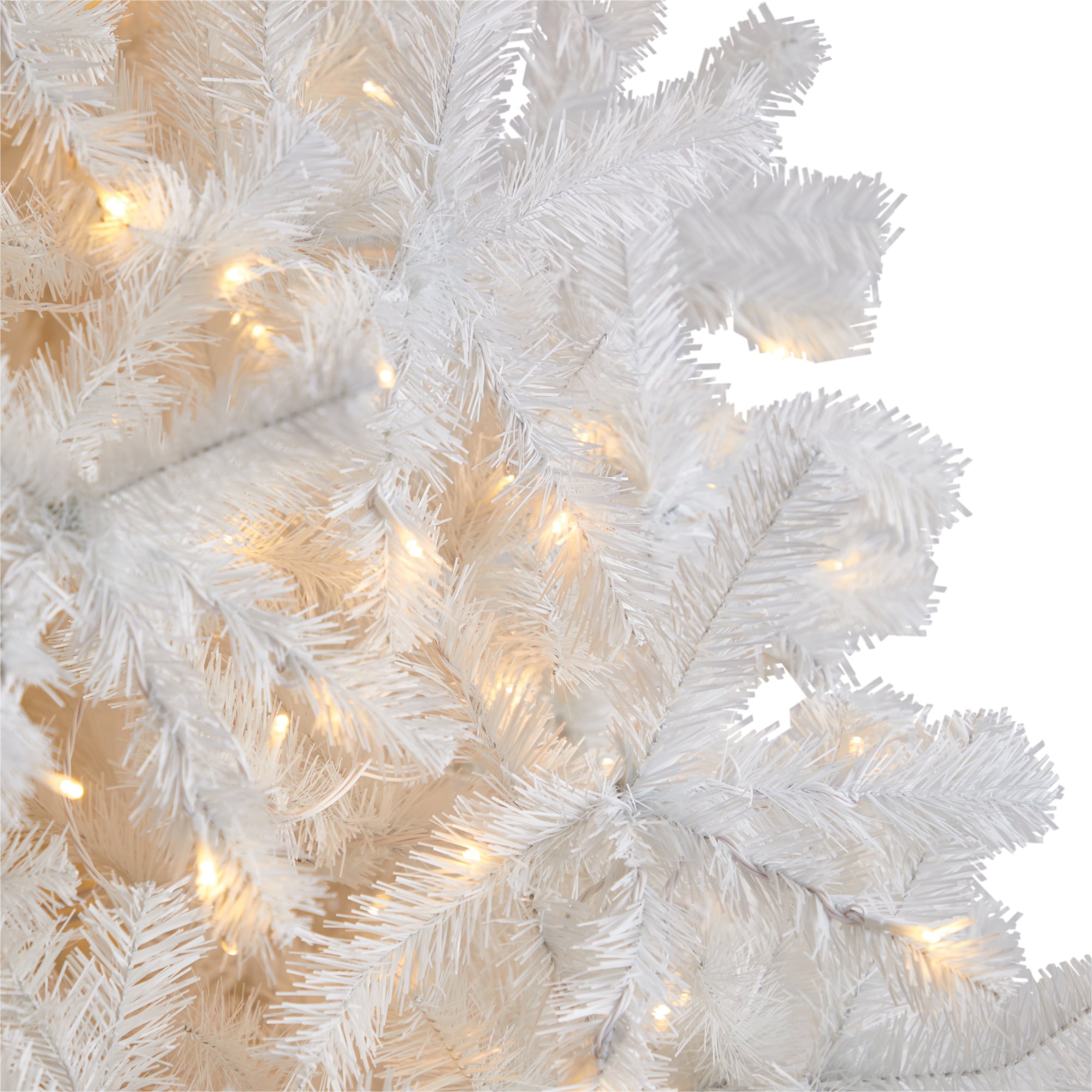 Nearly Natural 9-ft Douglas Fir Pre-lit White Artificial Christmas Tree ...