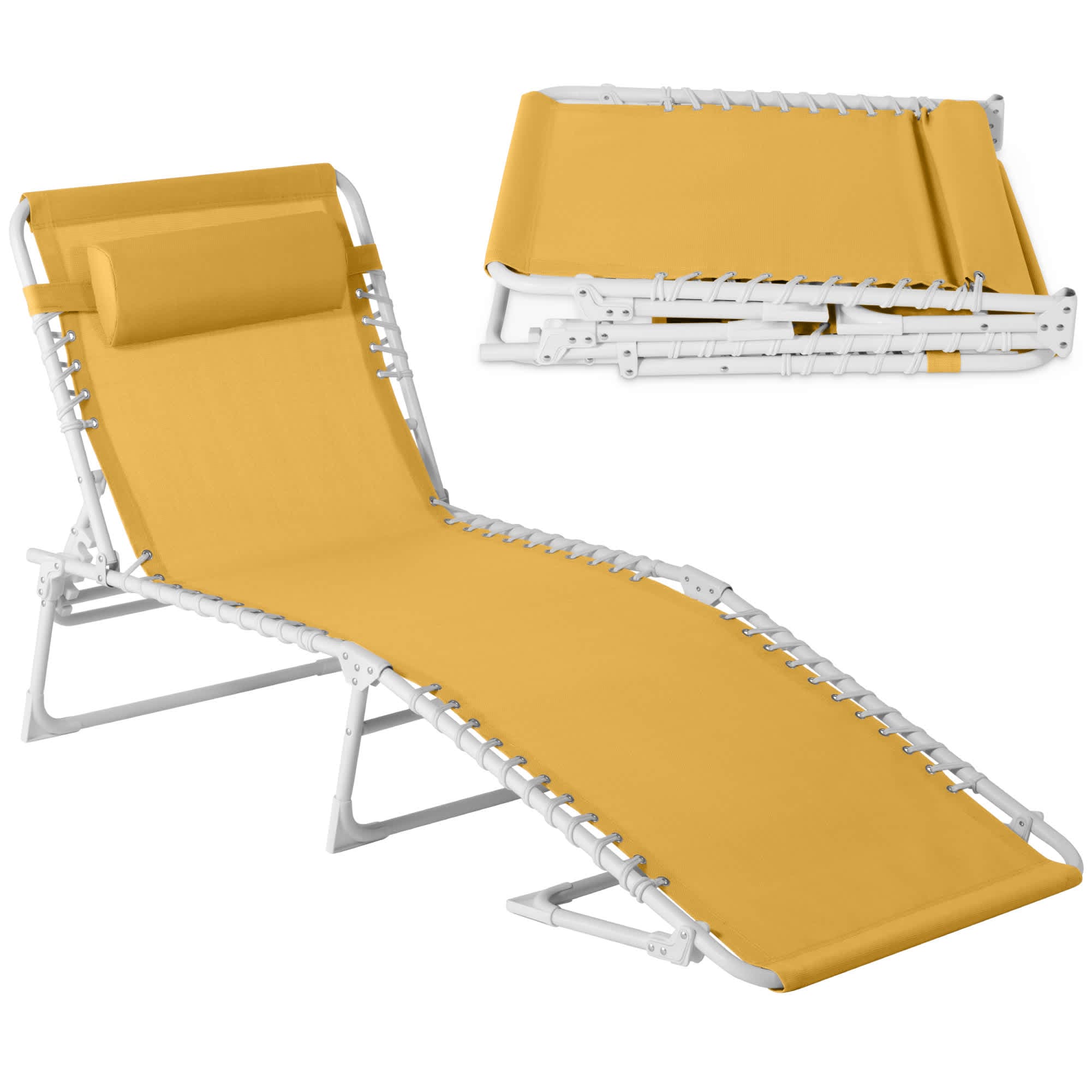 Best Choice Products - Patio Chaise Lounge Chair Outdoor Portable Adjustable Pool Recliner w/ Pi...