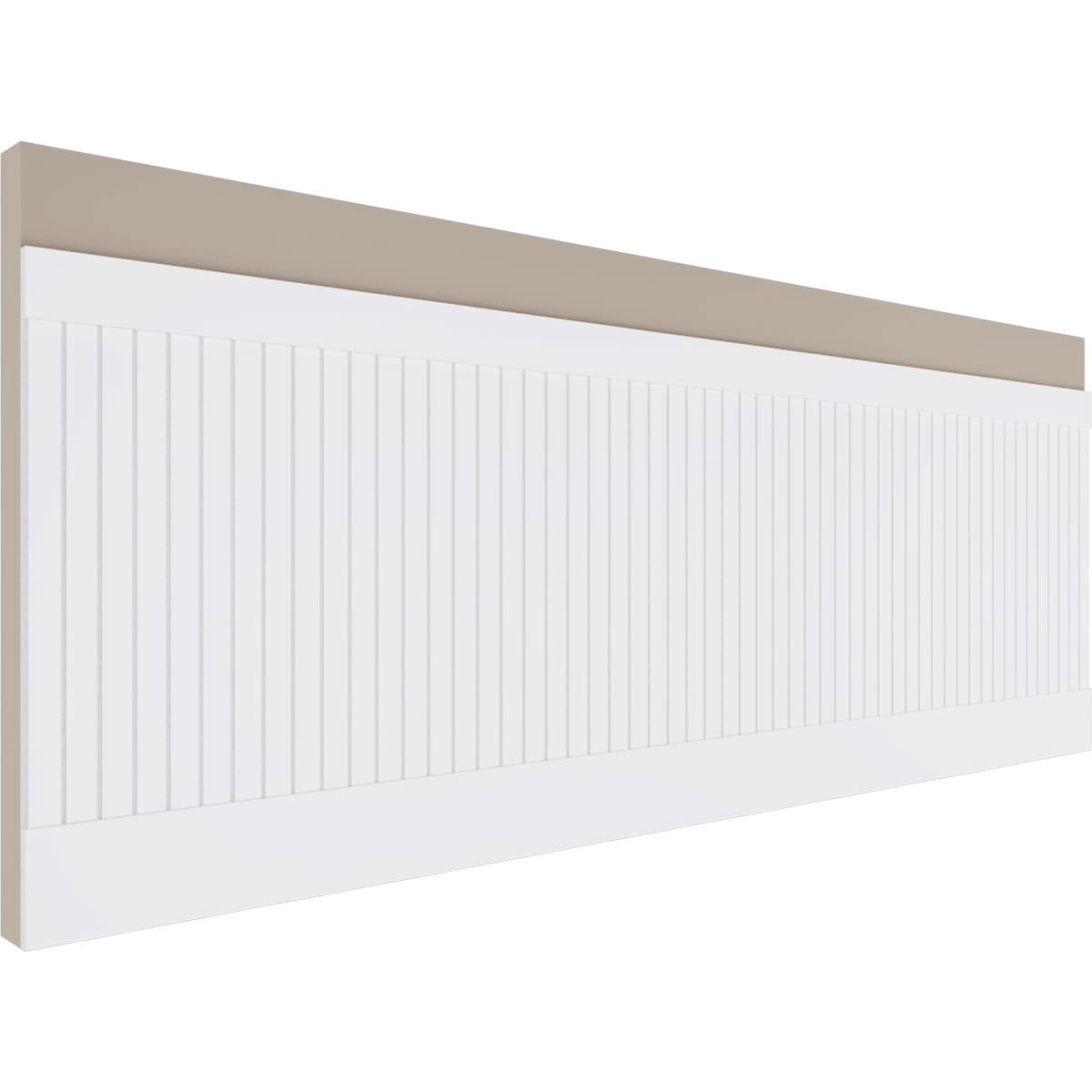 Ekena Millwork WPK32X94BBD 32-in x 94-1/2-in Smooth Paintable/Stainable White PVC Wainscoting Slat Wall Panel ( 21.04-sq ft )