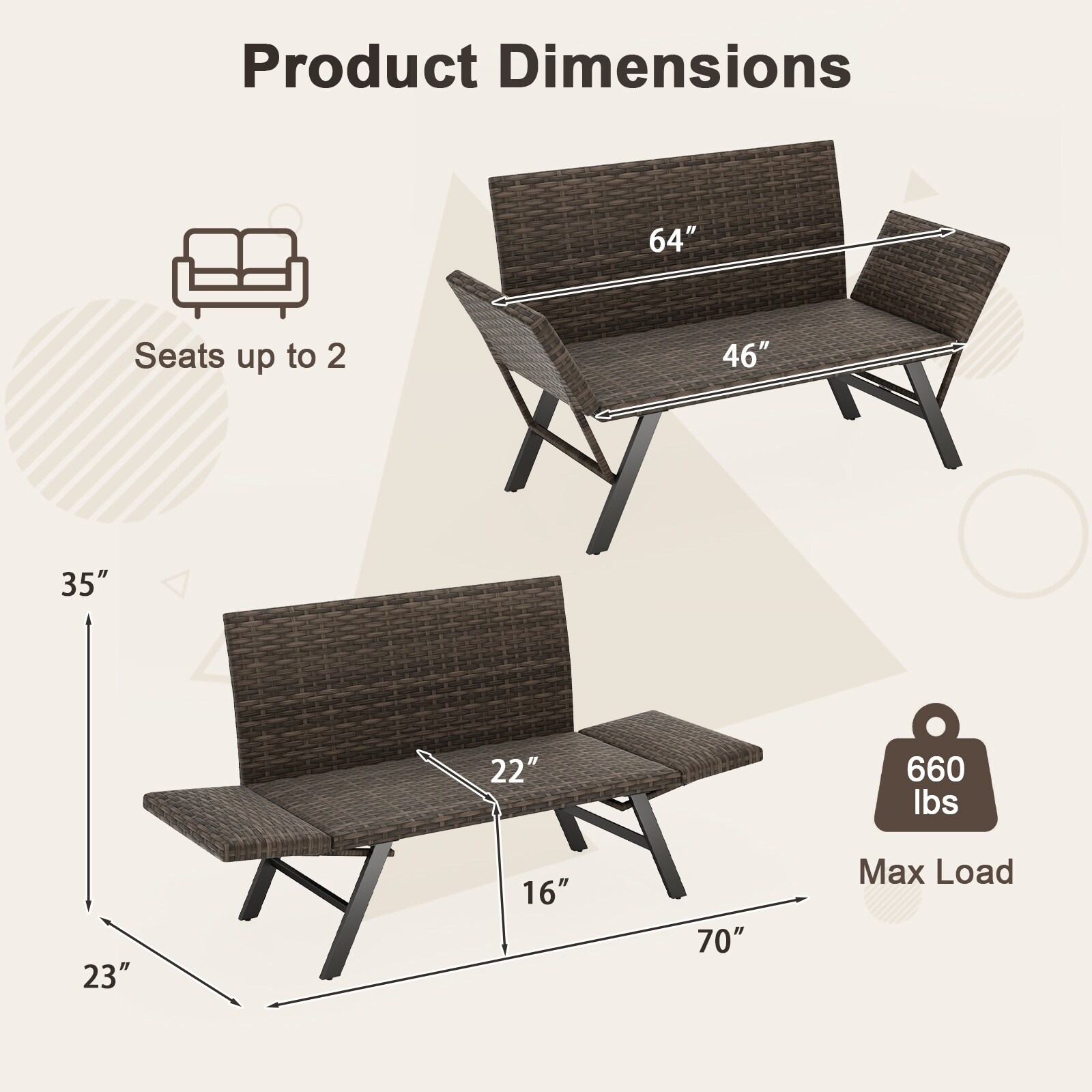 Volenca VOL-X2L9F7 Patio-Sofas-Daybeds - View #3