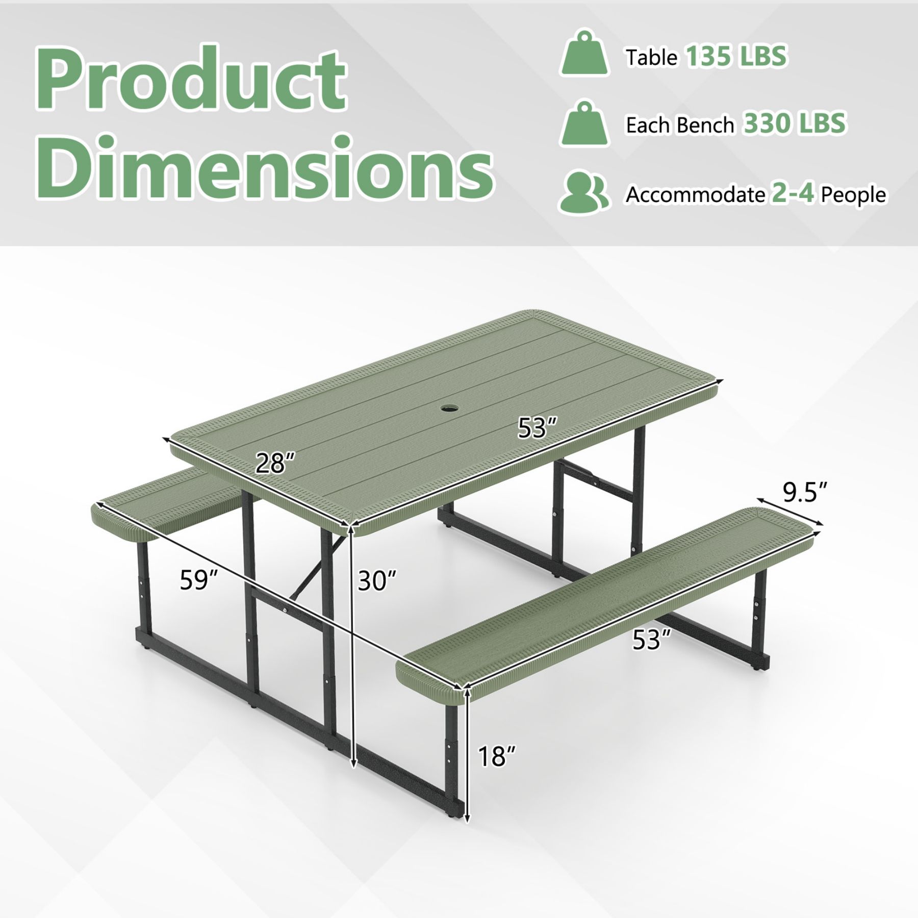 Poinic CWQ12108LS Picnic-Tables - View #2
