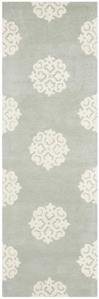 Safavieh SOH724C-212 Soho Hue 2 x 12 (ft) Tufted Wool Gray/Ivory Rectangular Indoor Abstract Farmhouse/Cottage Runner rug