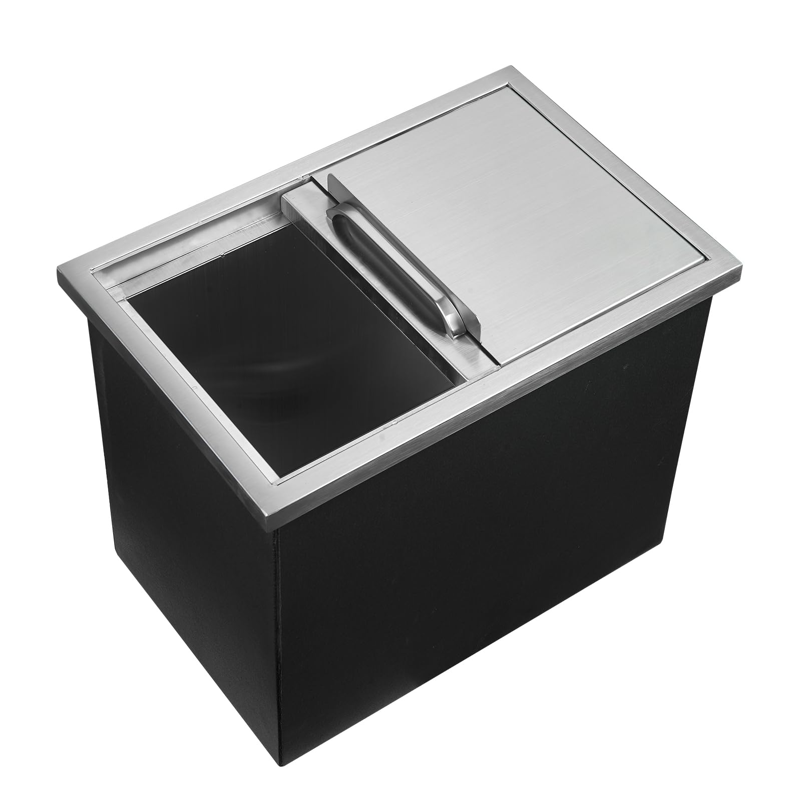 GarveeLife 18-in x 12-in x 15-in Drop-In Ice Bucket Stainless Steel Ice Bin with Sliding Lid