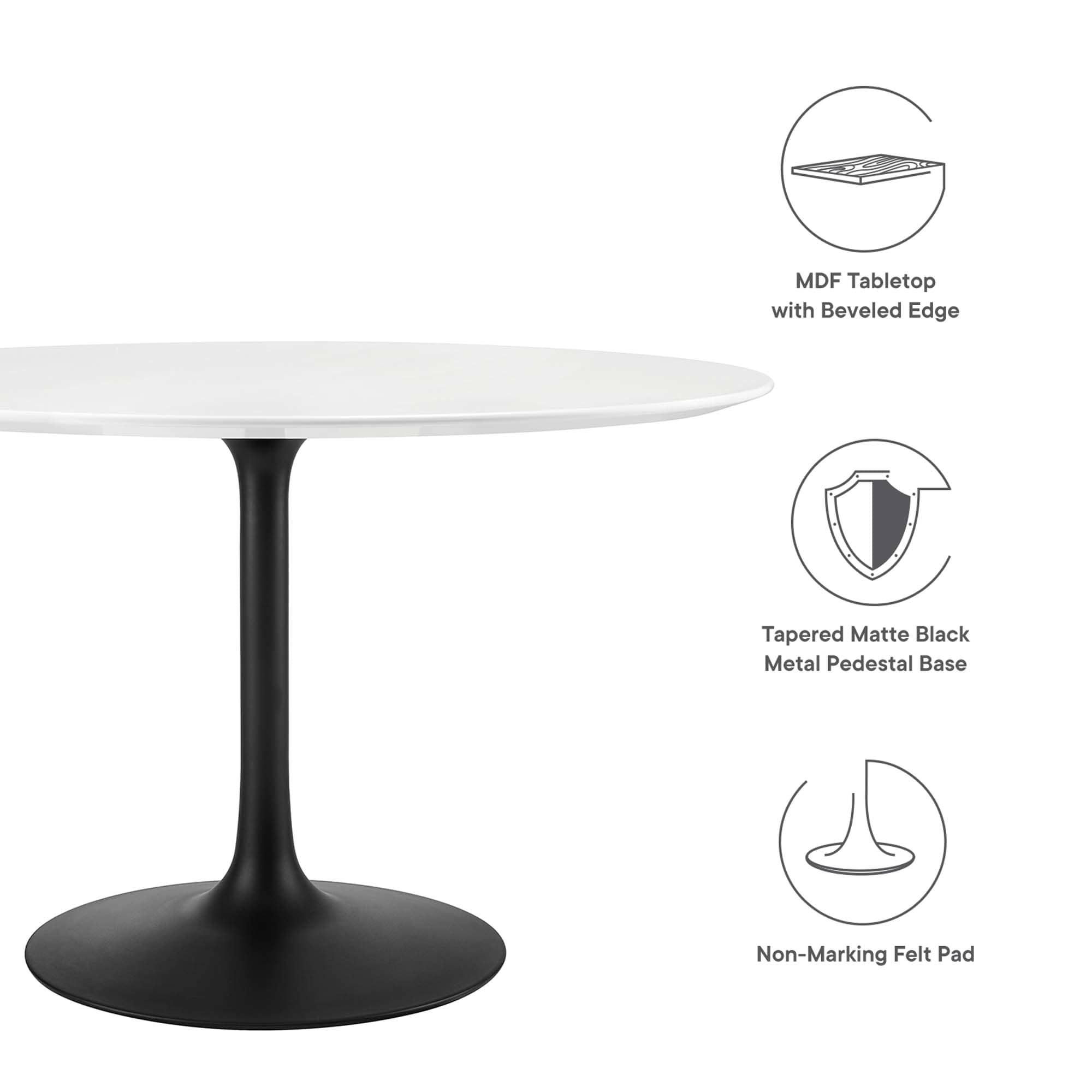 Modway EEI-3522-BLK-WHI Dining-Tables - View #2