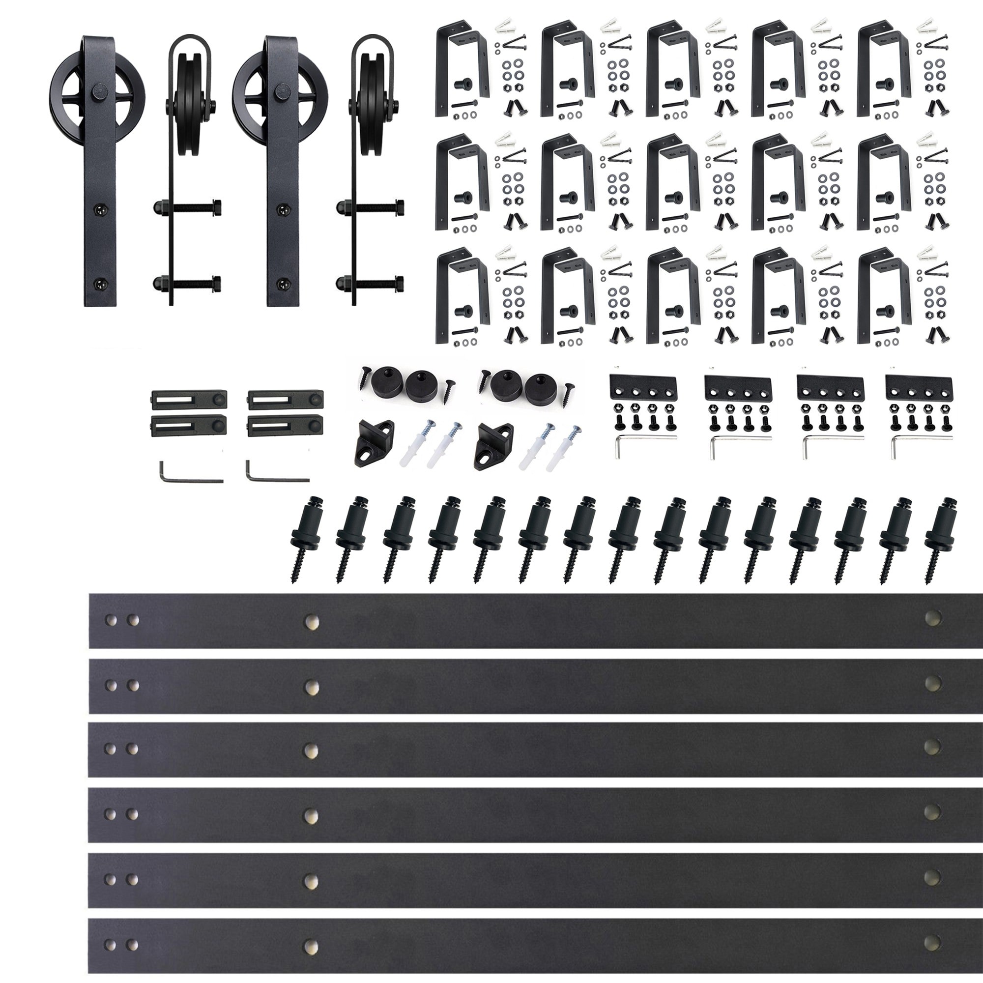 HOMACER 120-in Brushed Nickel Indoor Diamond Double Bypass Barn Door Hardware Kit LX4DNZ120C Sansujyuku sansujyuku.com