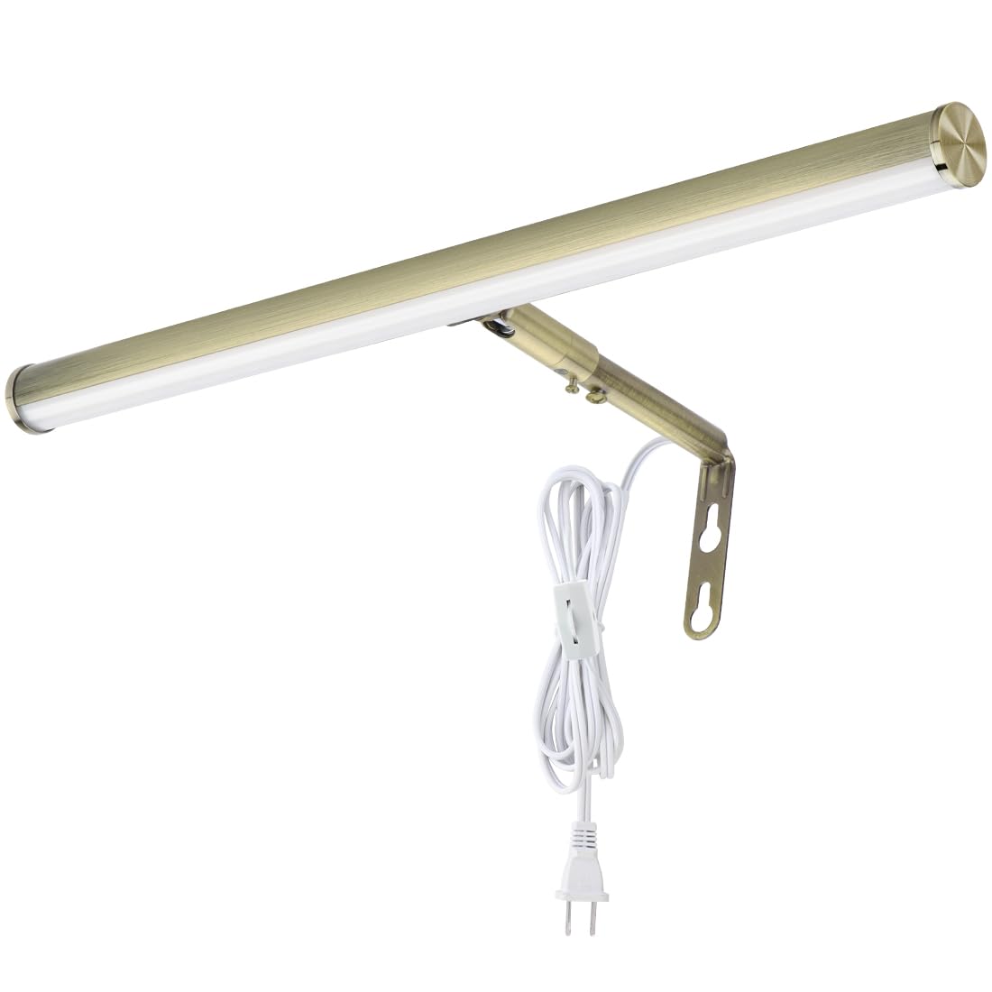 CYIKE  LED Picture Lights for Paintings Plug in 16inch 6W Adjustable Art Light Gallery Wall Light Antique Brass Finish CRI90 3000K Warm White