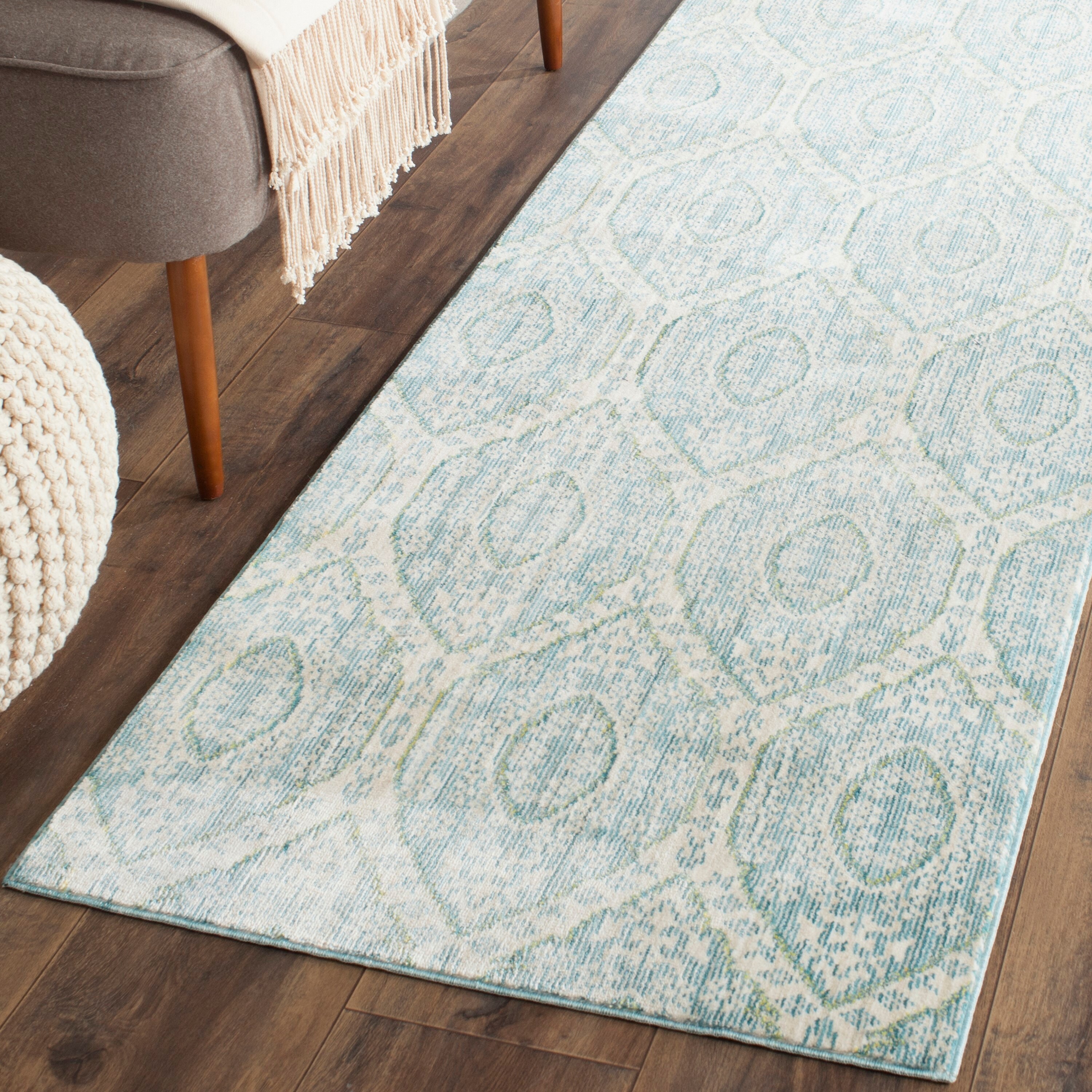 Safavieh VAL206J-28 Valencia Maxine 2 x 8 (ft) Loomed Polyester Alpine/Cream Rectangular Indoor Floral/Botanical Runner rug