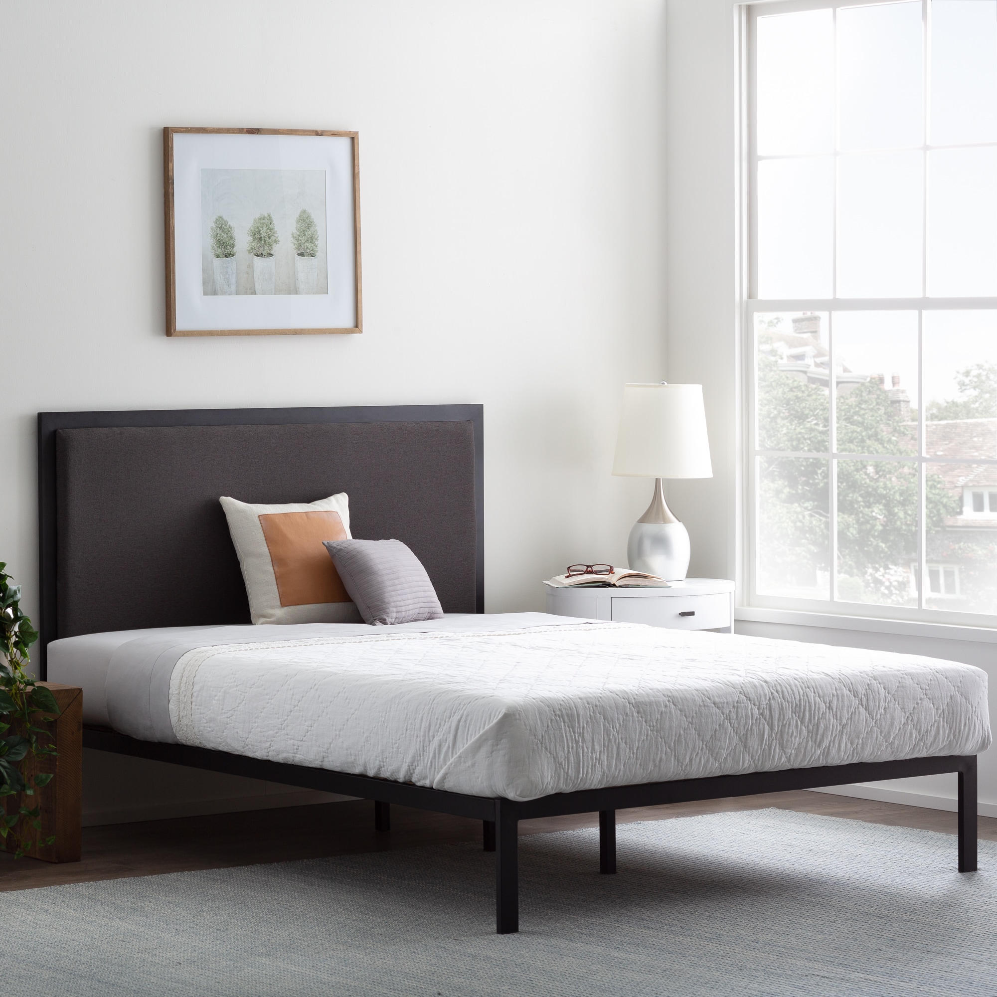 Brookside DC0001MUBQQCH Charcoal Queen Upholstered Platform Bed