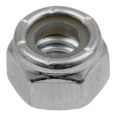 1/4-28 Grade 2 Chrome Plated Finish Low Carbon Steel Nylon Insert Lock Nut 5 pk. 