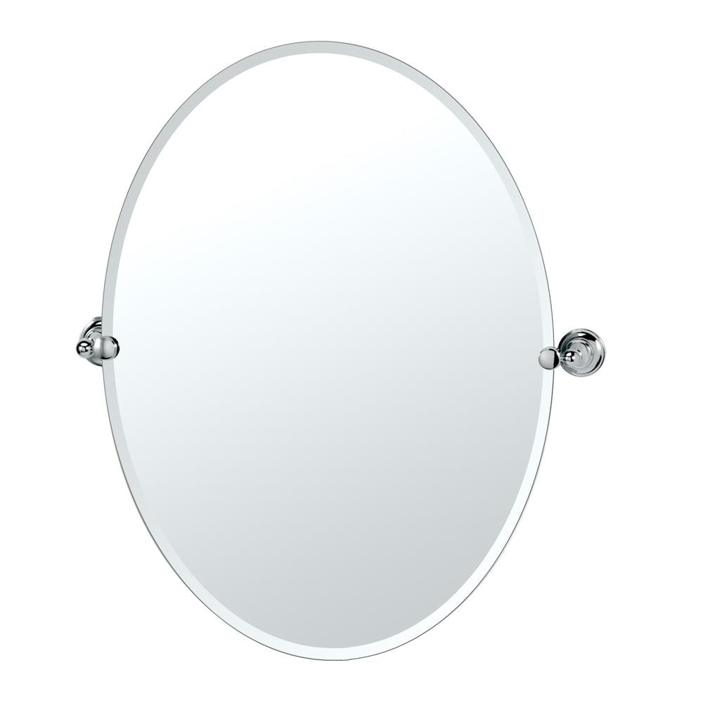 Gatco Tiara 28.5-in W x 32-in H Chrome Oval Frameless Bathroom Vanity Mirror
