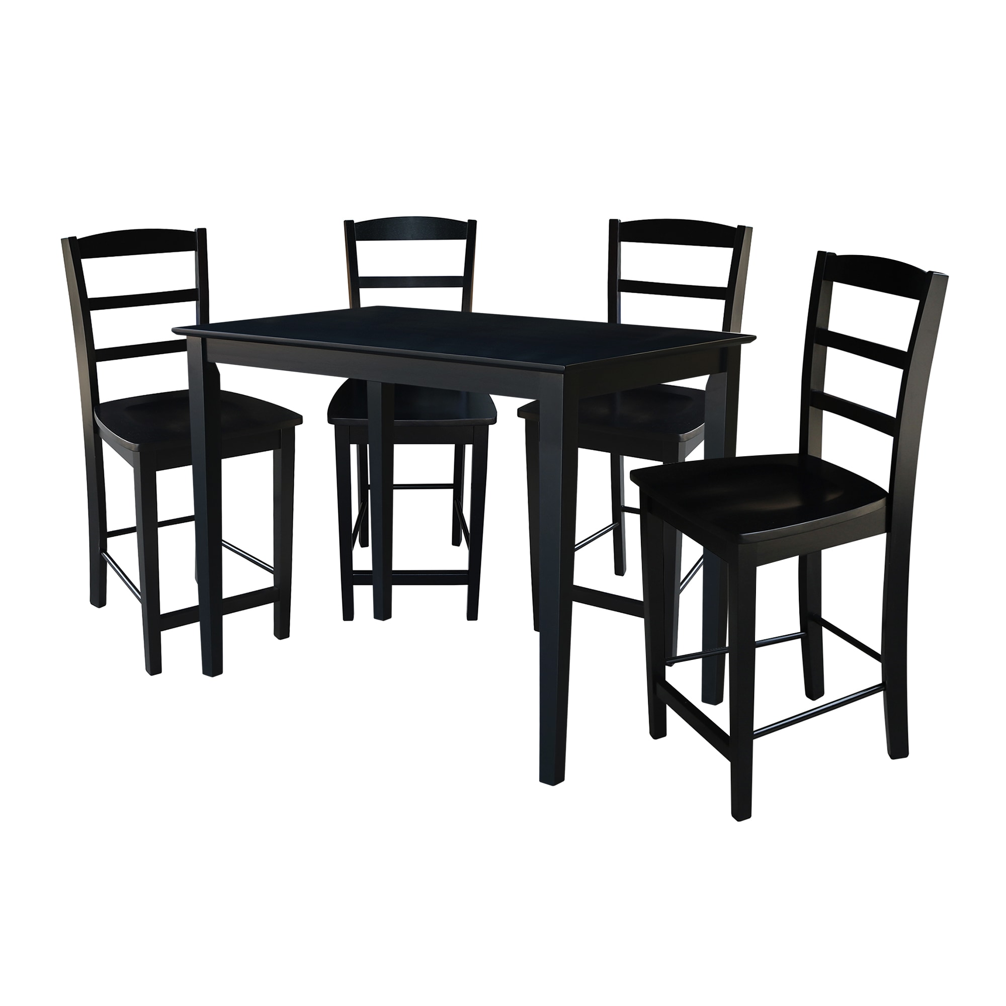 International Concepts K46-3048-S402-4 Black Casual Dining Room Set with Rectangular Table ( Seats 4 )