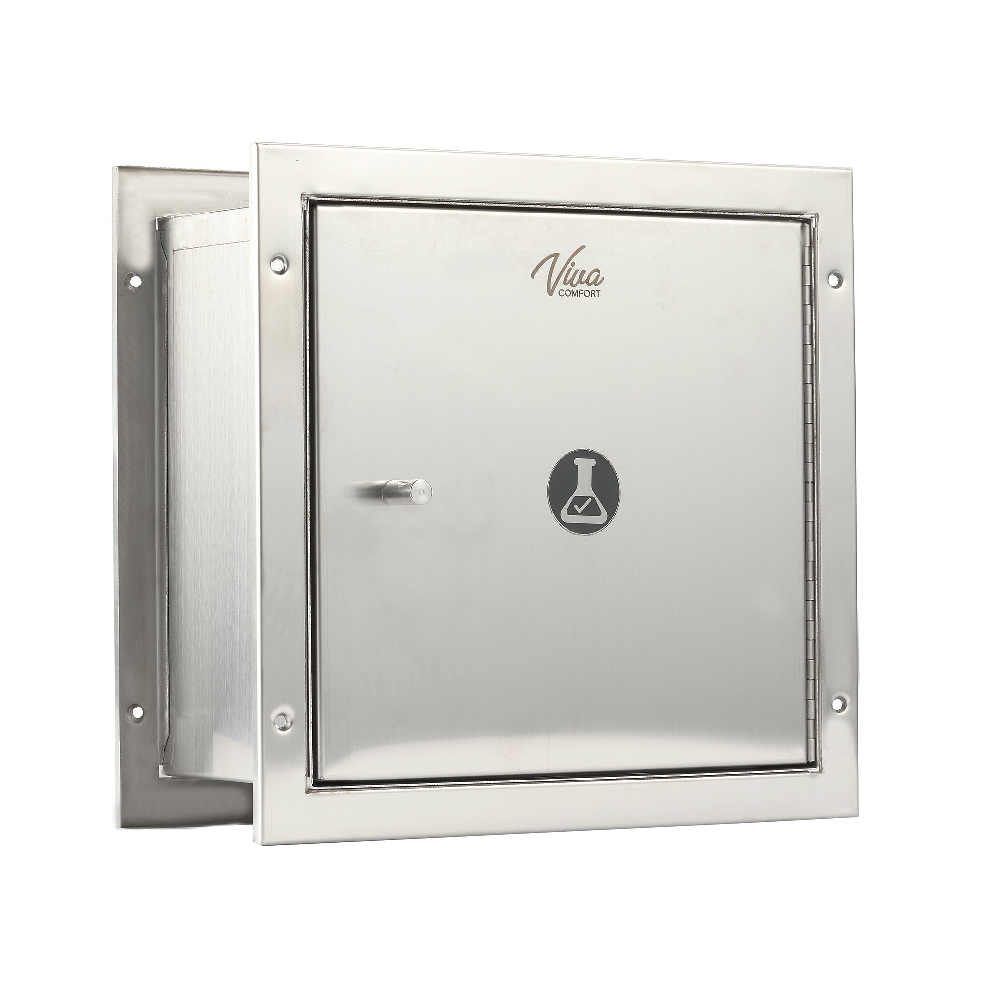 Viva Comfort 13.2-in x 12.7-in Recessed Stainless Steel Specimen Box Pass-Thru Tray Box Medicine Cabinet with Dual Side Access Doors