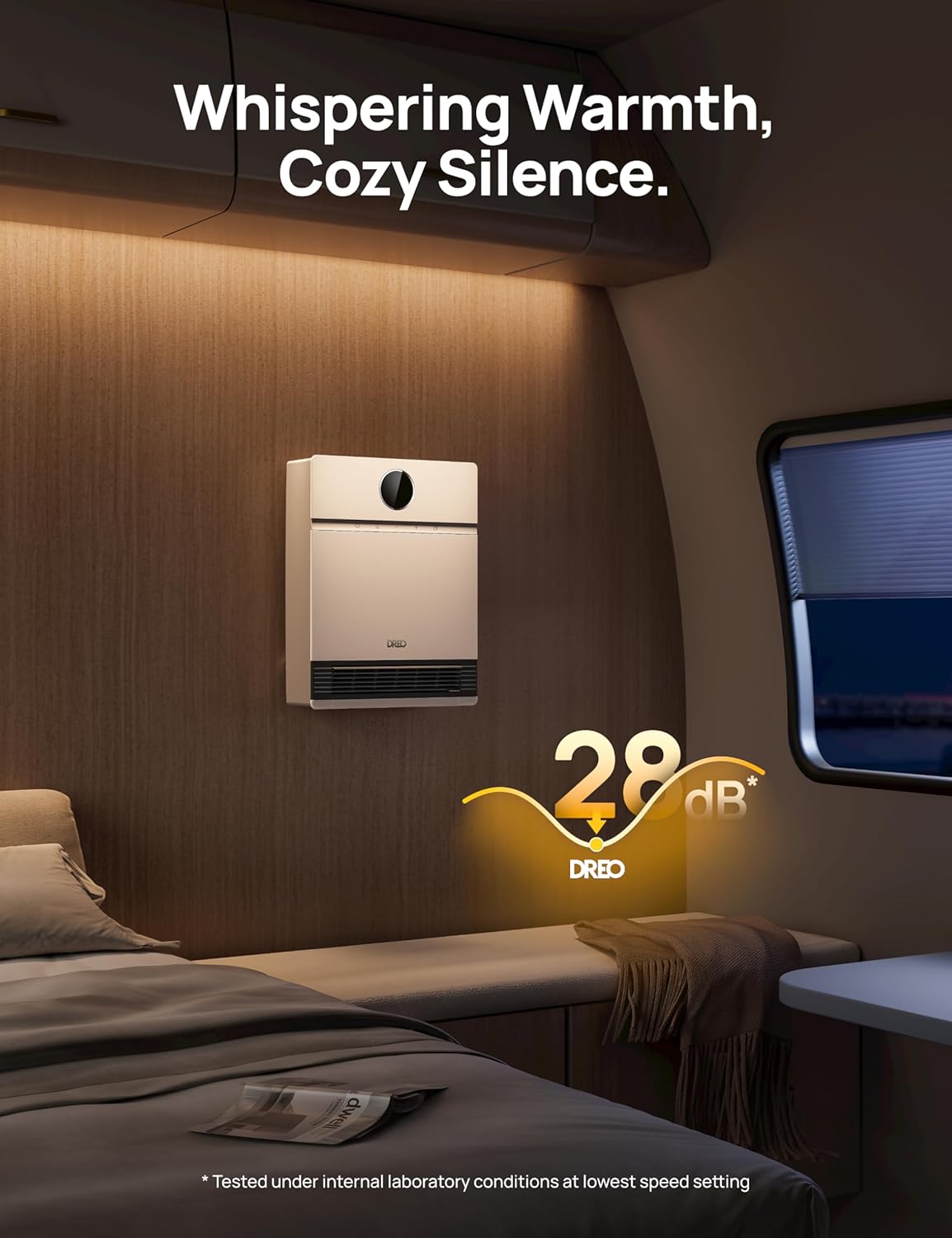 Dreo 1500W White Electric Wall Heater with Remote and Alexa Control