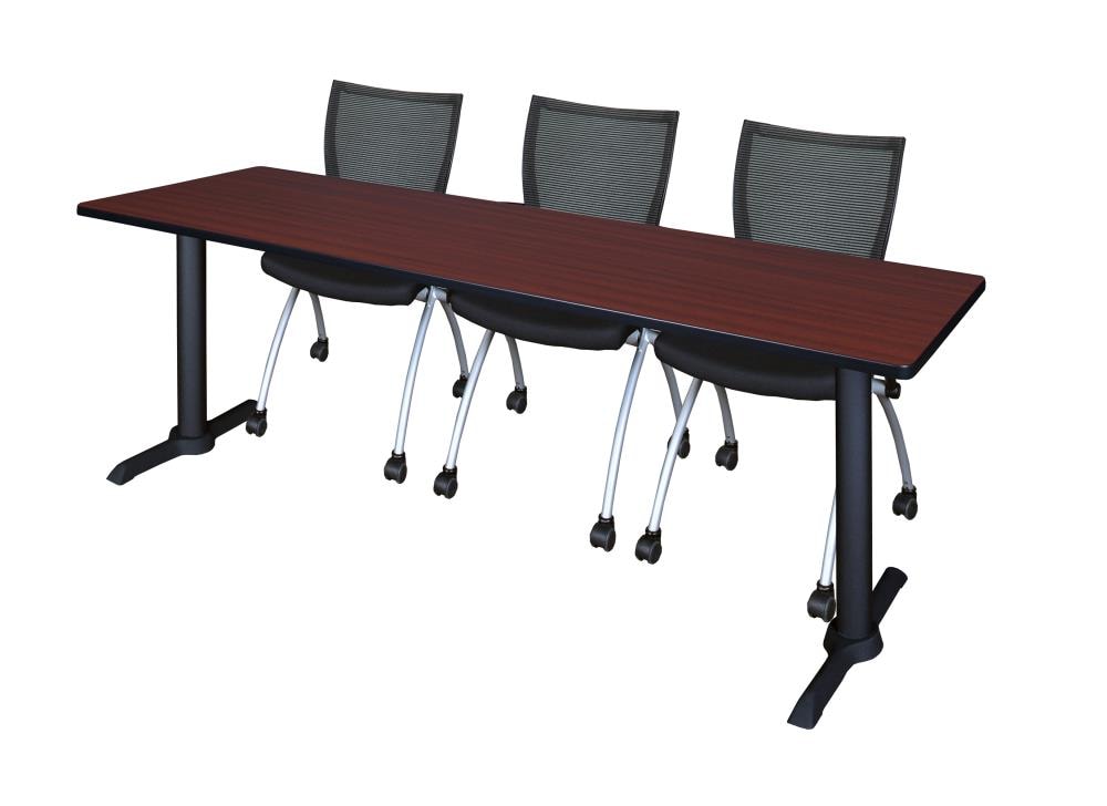 Regency MTRCT8424MH09BK Training Brown 4-Person Training Table (84-in W x 29-in H)