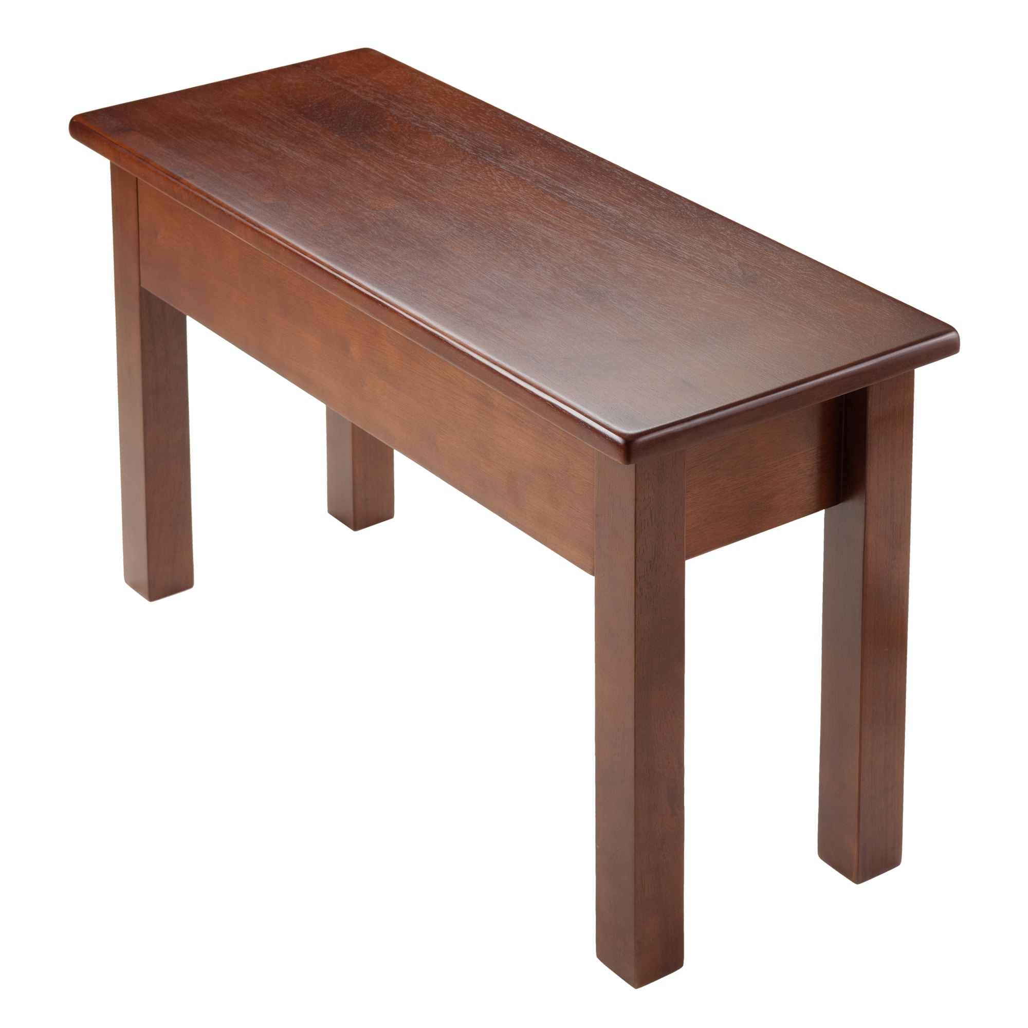Walnut Medium Wood Storage Bench for Entryway