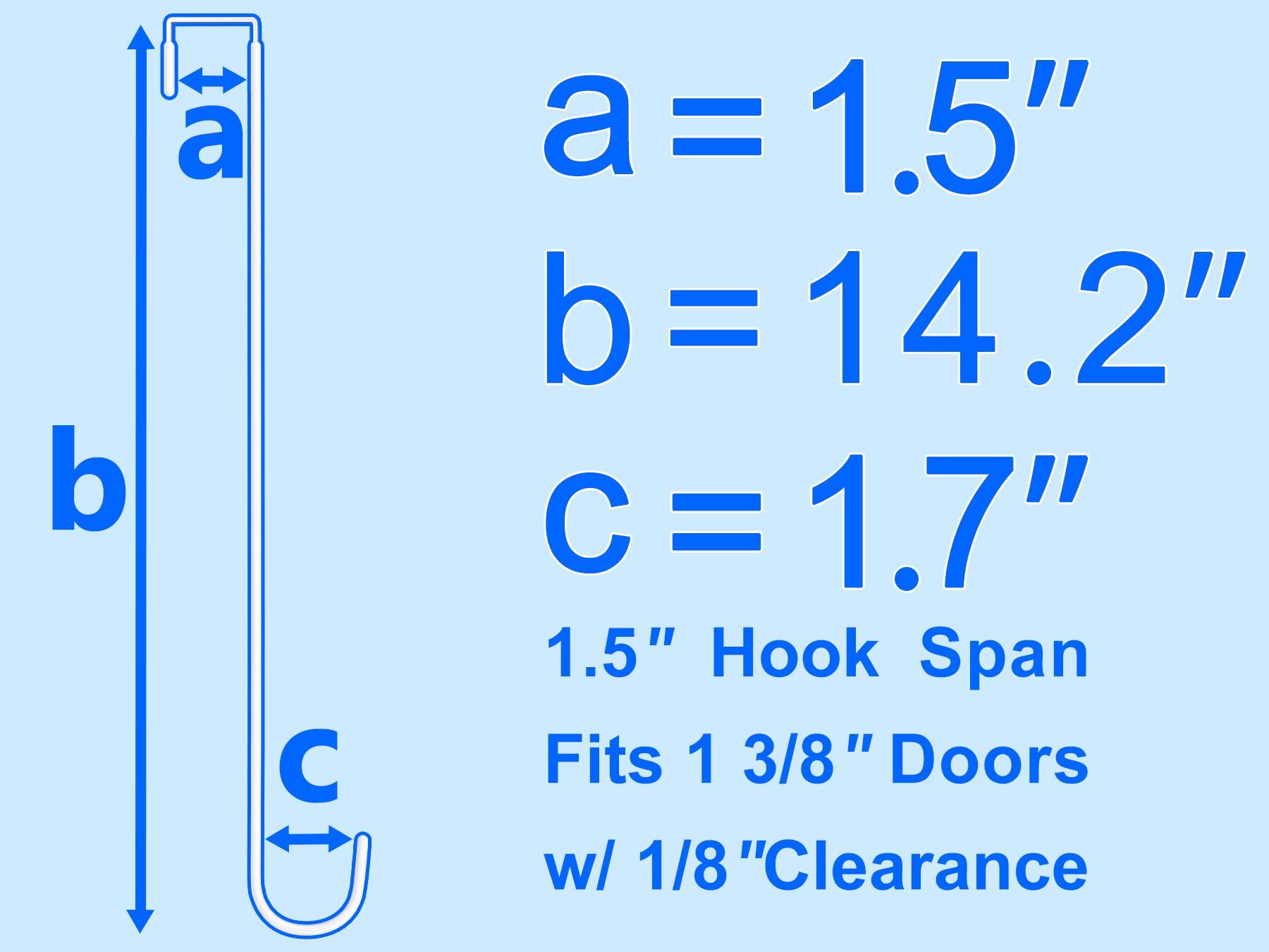KIWDZFU Single Extra Long Over Door Steel Hooks 4 Pack Fits Doors Up To ...