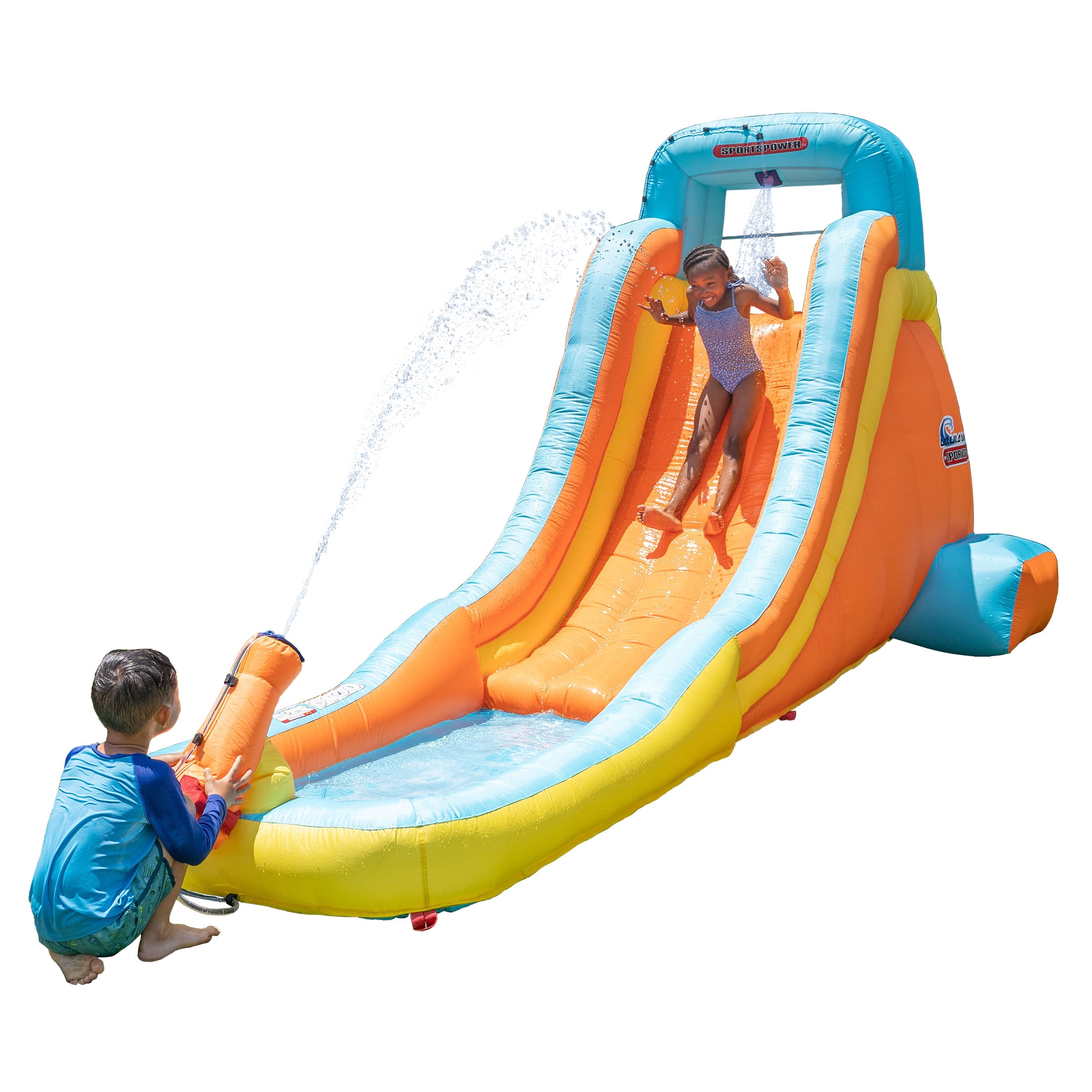 Sportspower My First 186-in Polyester Bounce House Water Slide In The ...